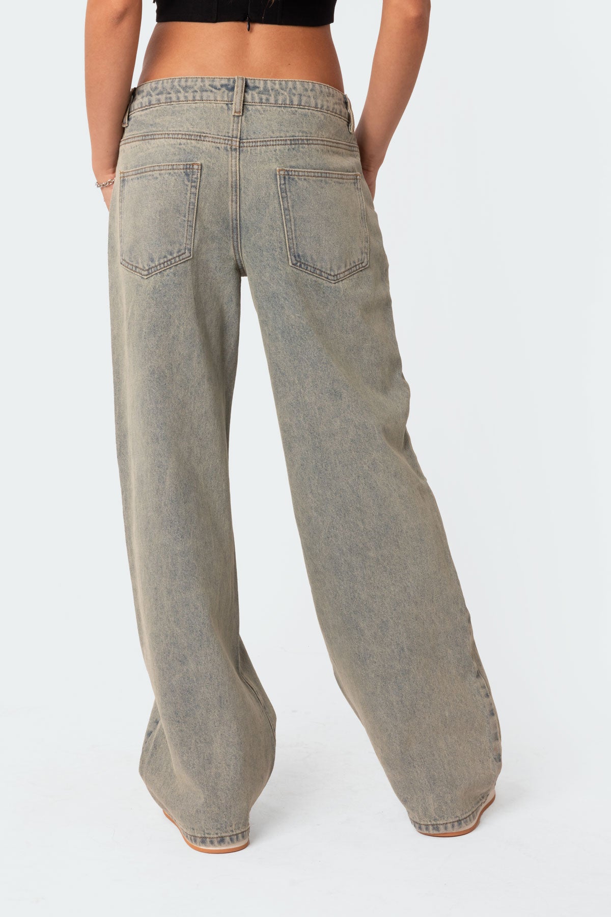 Magda Acid Wash Low Rise Baggy Jeans-Milans Time