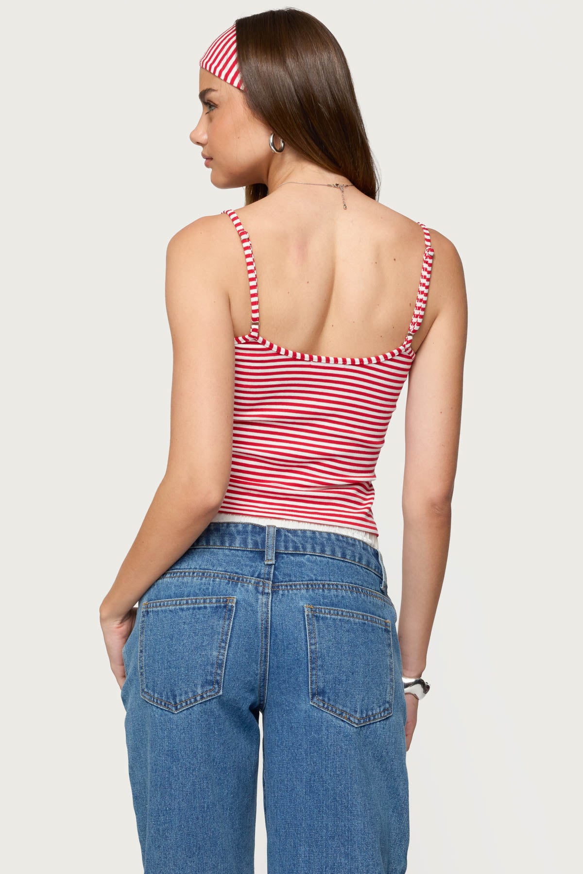 Two Piece Striped Headband Tank Top-Milans Time