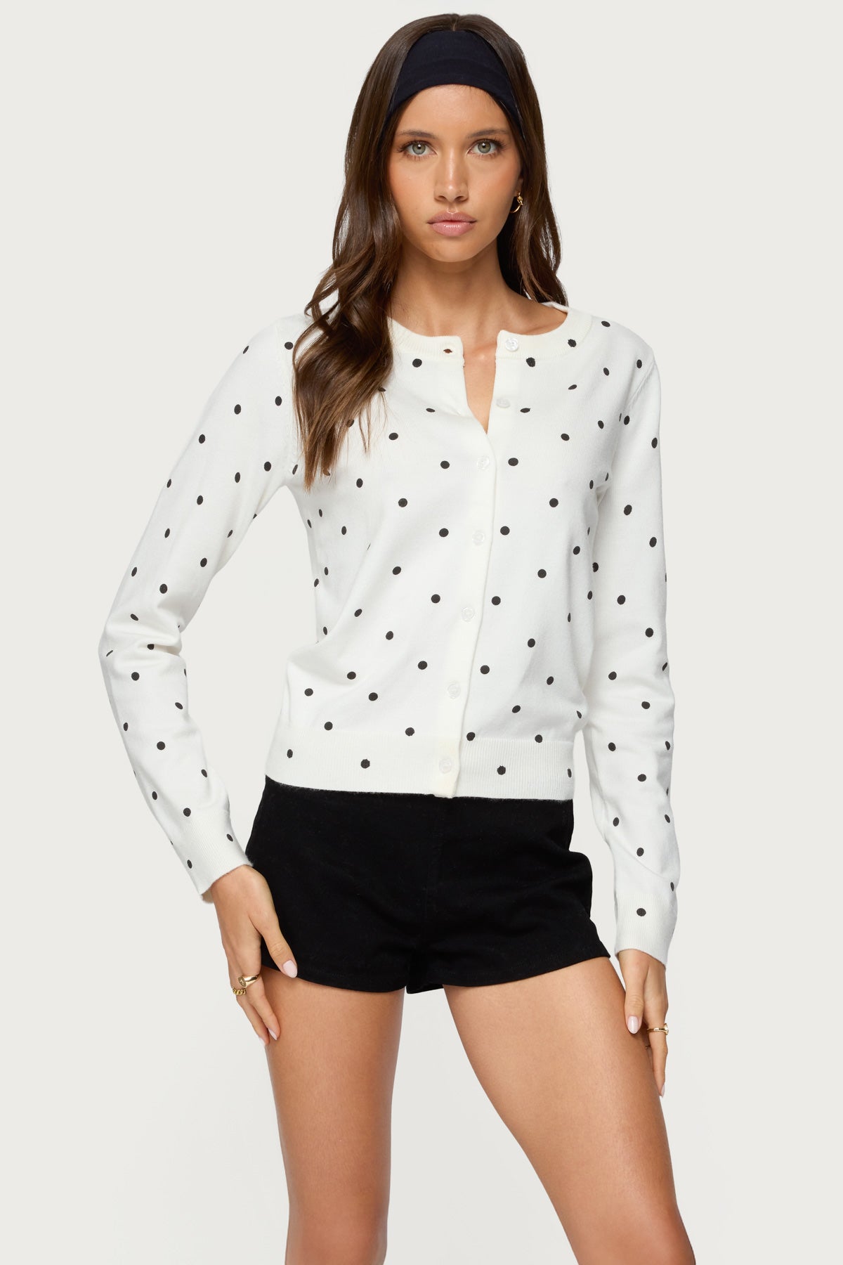 Shea Polka Dot Knitted Cardigan-Milans Time