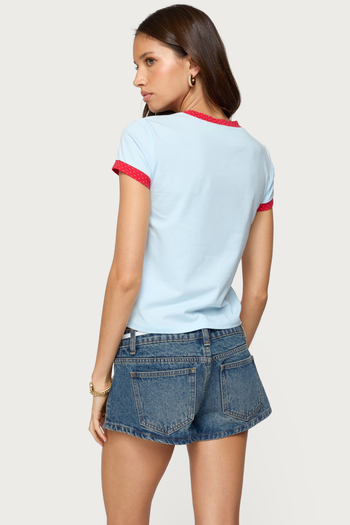 Eighty Polka Dot Contrast T Shirt-Milans Time