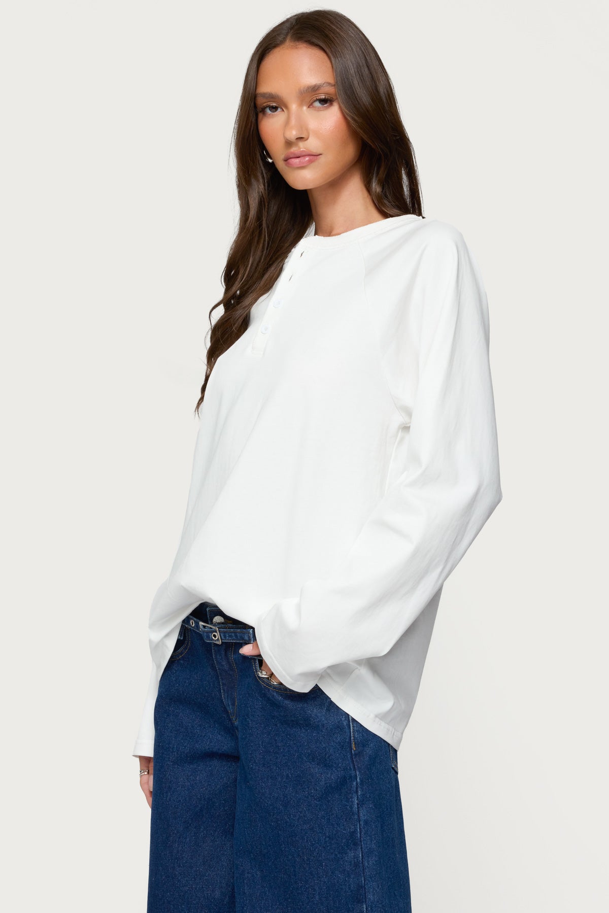 Cyrus Henley Oversized Top-Milans Time