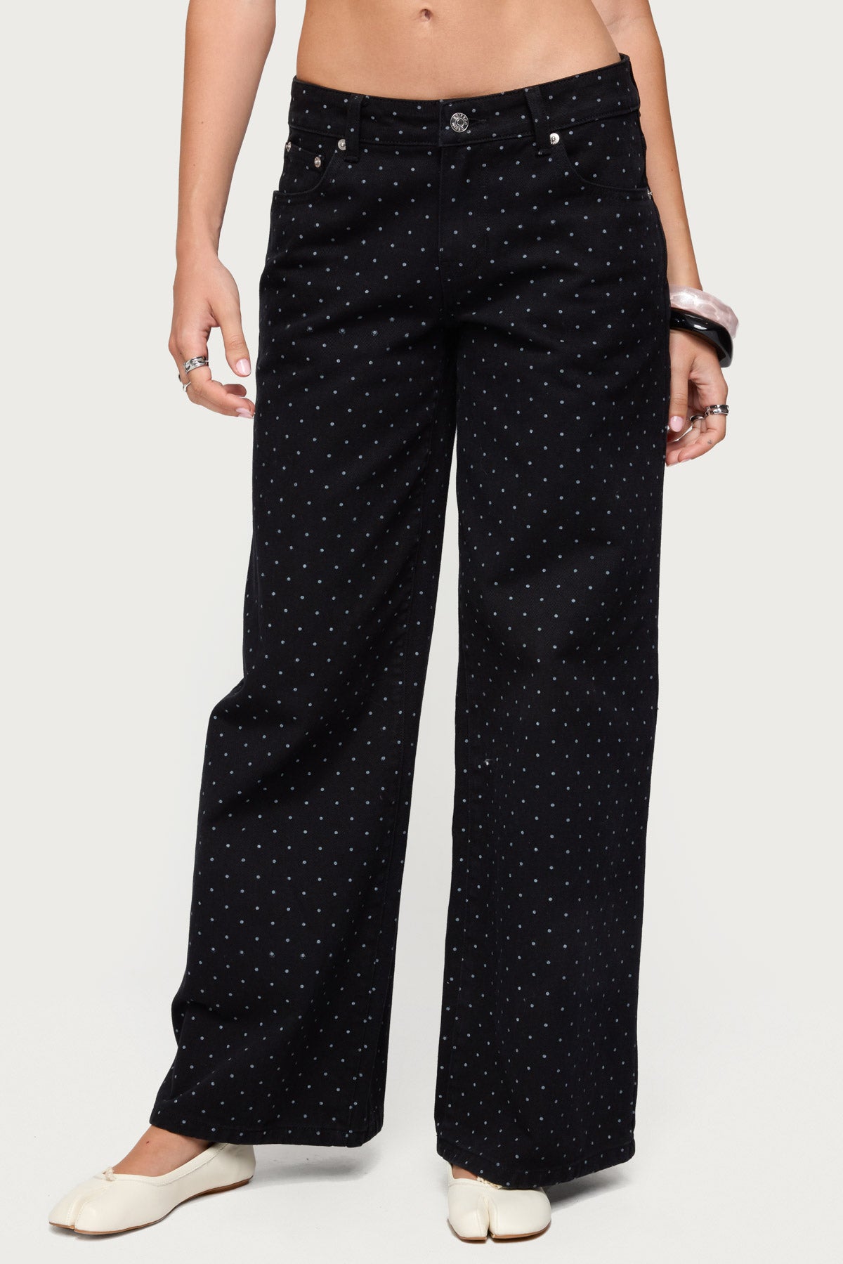 Misha Polka Dot Low Rise Baggy Jeans-Milans Time