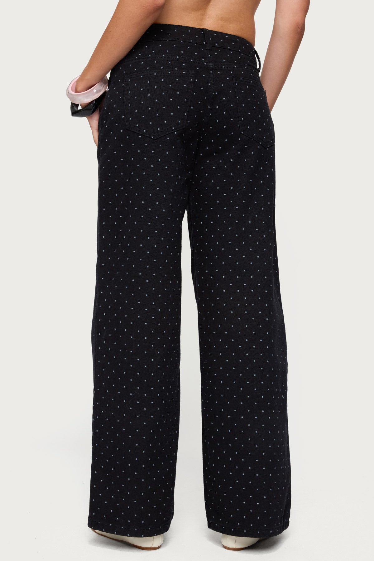 Misha Polka Dot Low Rise Baggy Jeans-Milans Time