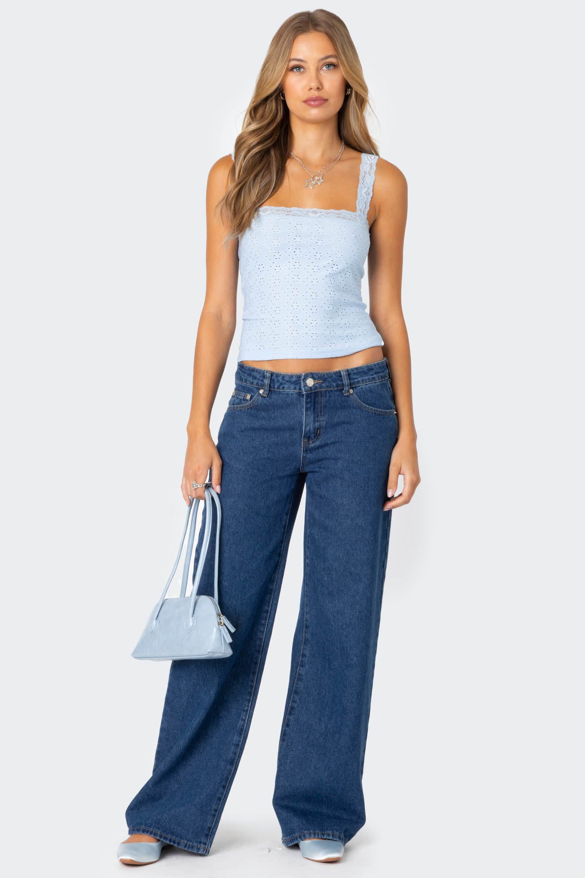 Virginia Lace Trim Eyelet Tank Top-Milans Time