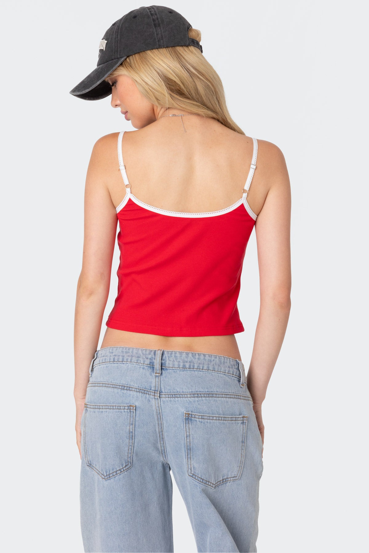 Franky Ribbed Contrast Tank Top-Milans Time