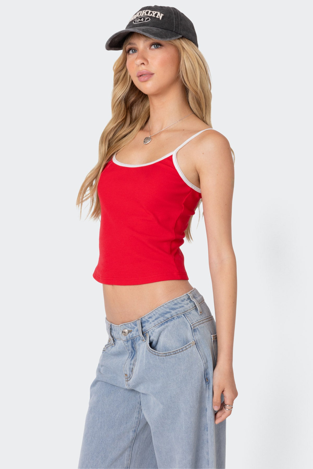 Franky Ribbed Contrast Tank Top-Milans Time