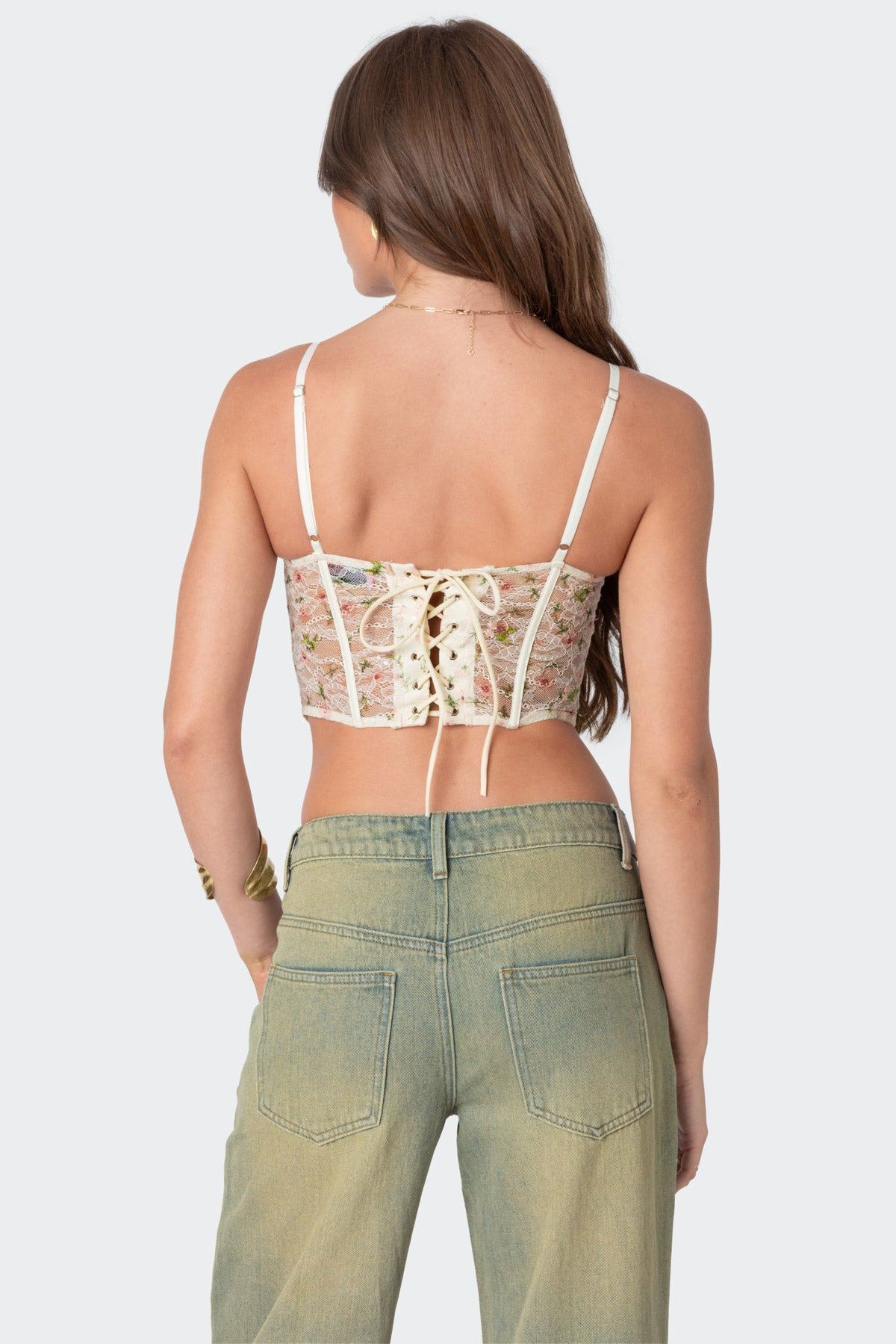 Embroidered Sheer Lace Corset-Milans Time