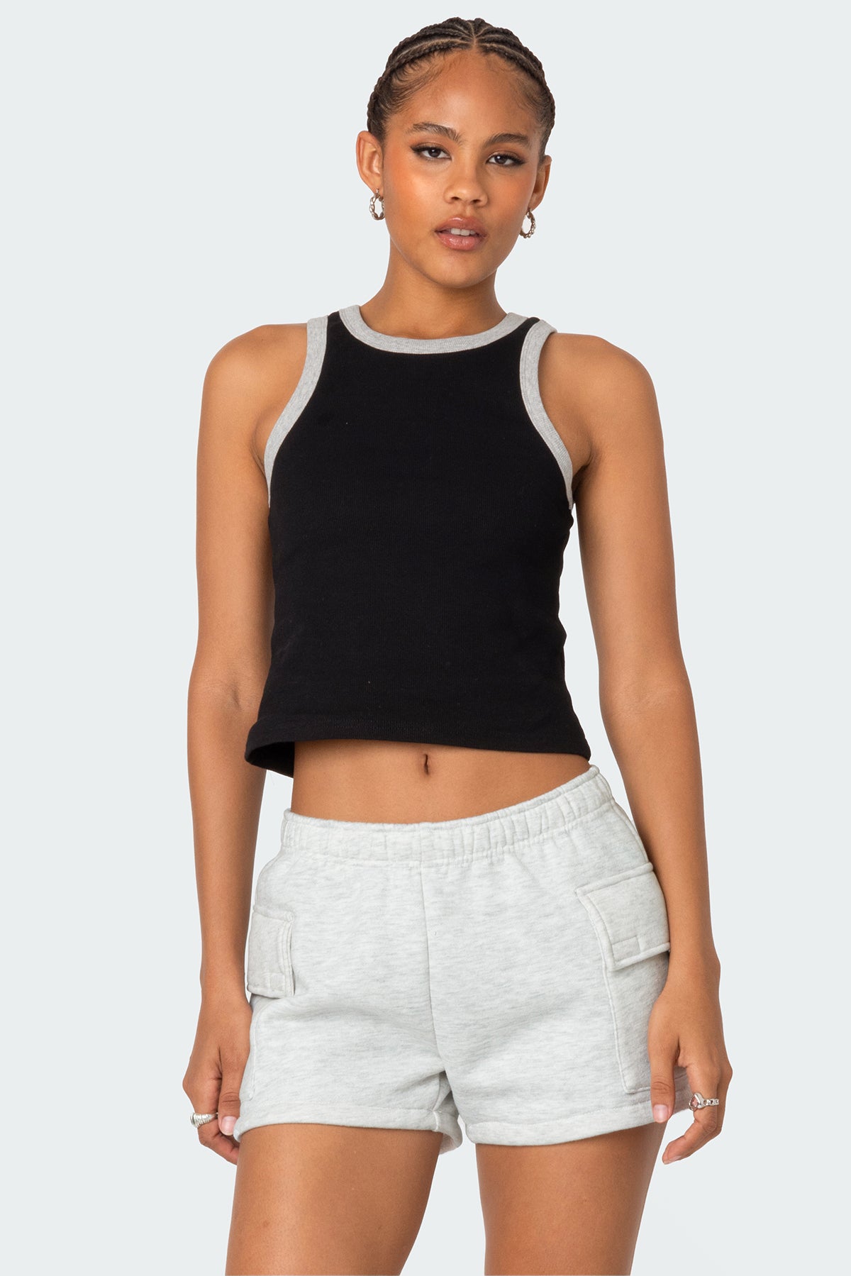 Wes Contrast Ribbed Tank Top-Milans Time