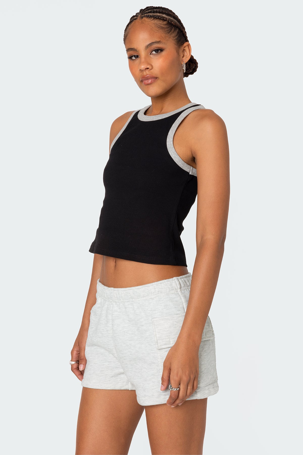 Wes Contrast Ribbed Tank Top-Milans Time