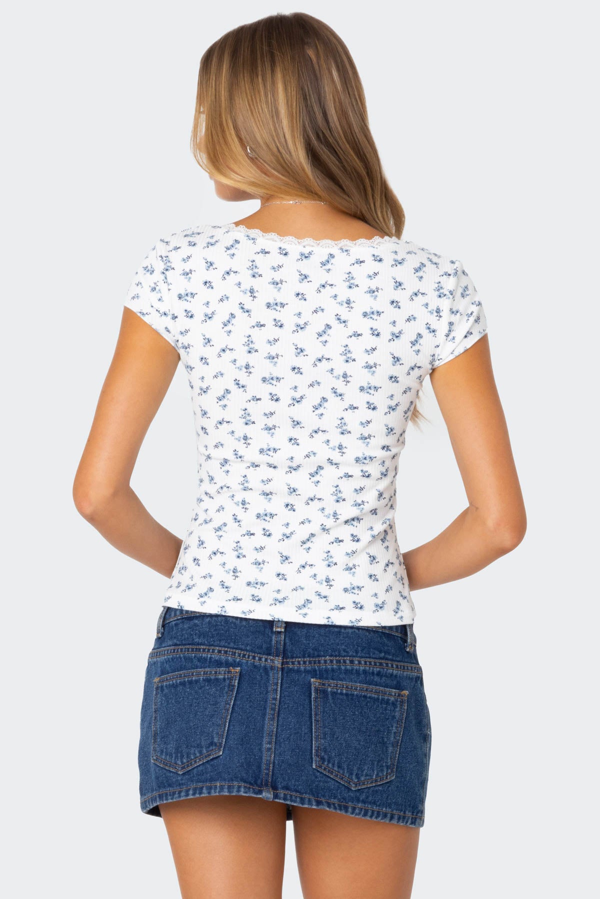 Orly Floral Ribbed Top-Milans Time