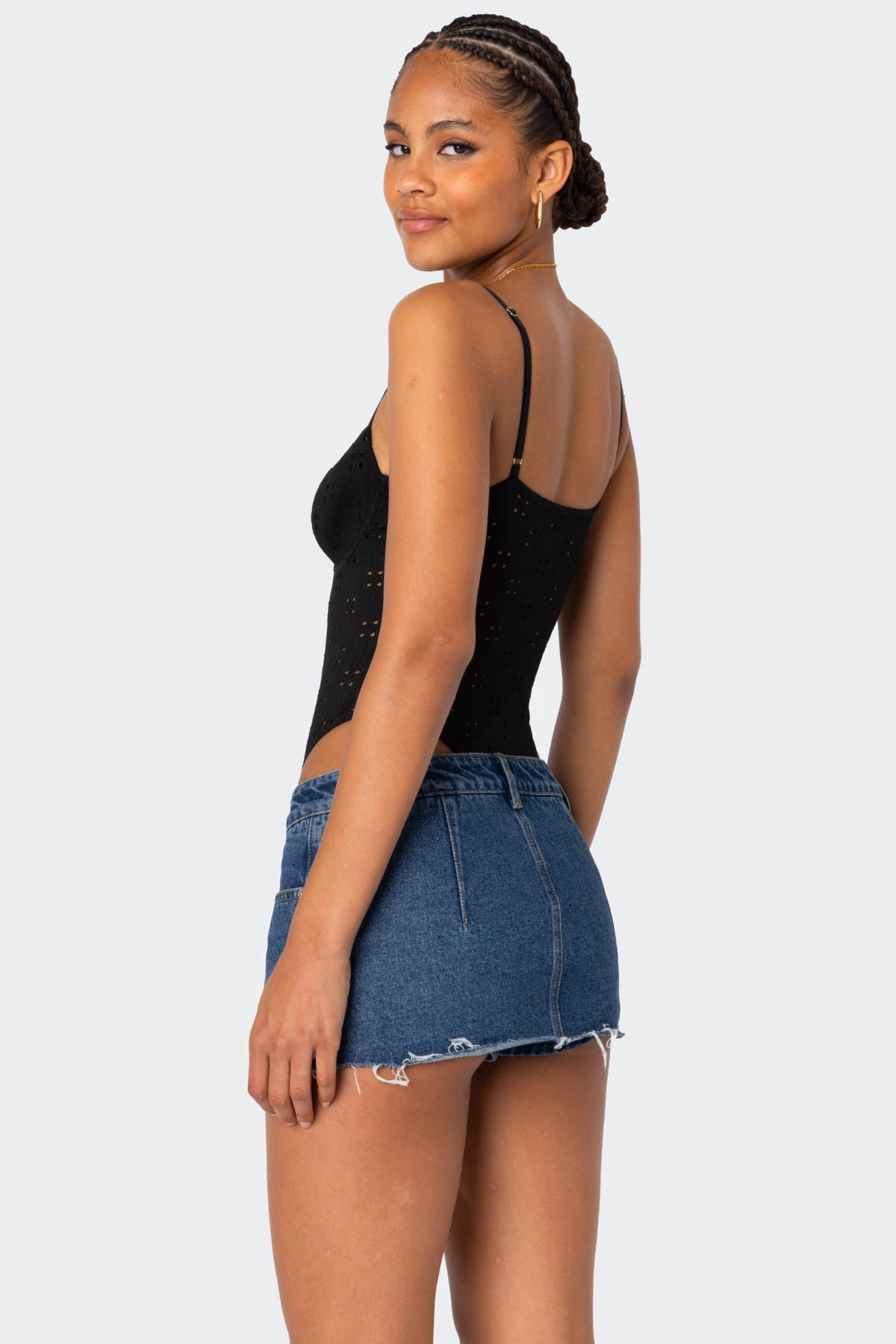 Raven Cupped Eyelet Bodysuit-Milans Time