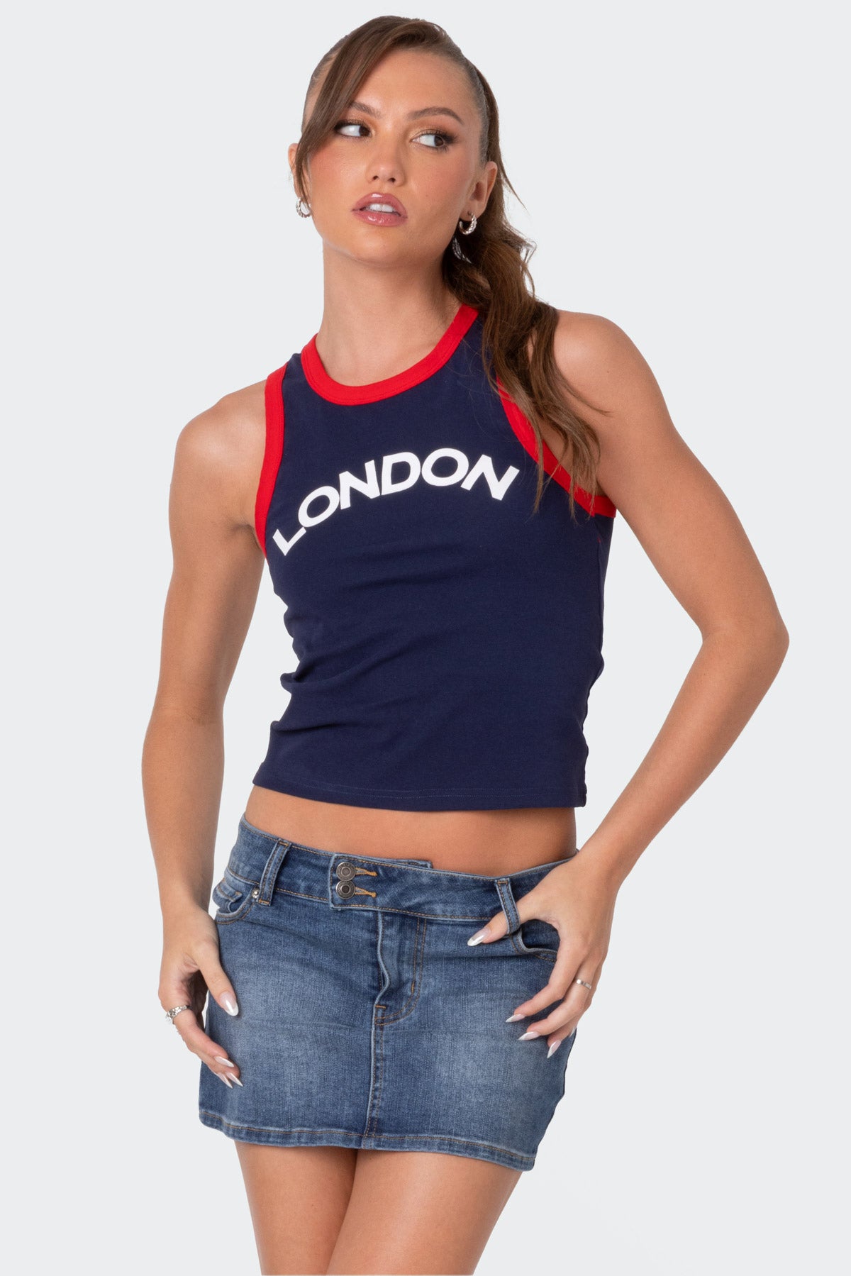 London Girl Contrast Tank Top-Milans Time