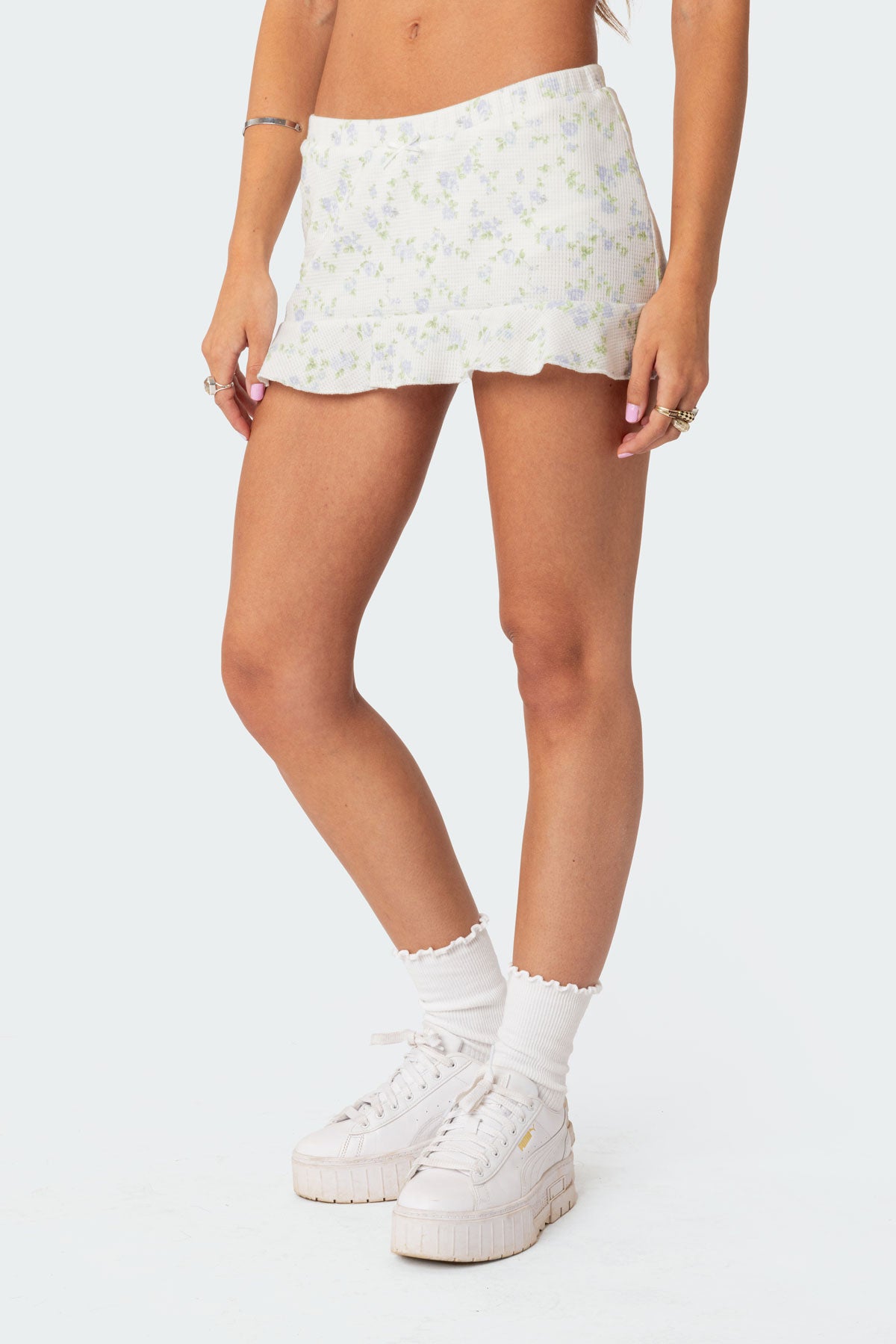 Daydream Printed Waffle Mini Skort-Milans Time