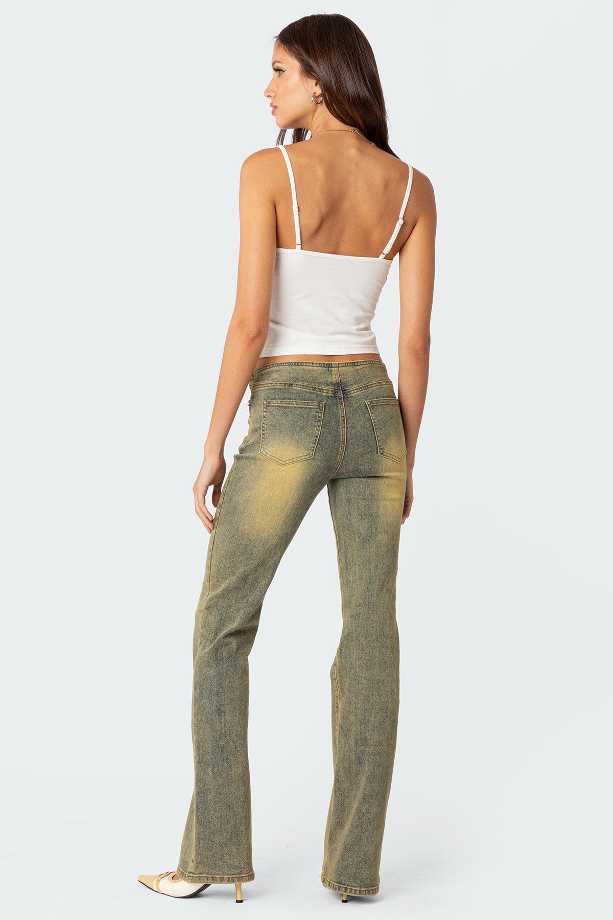 Maris Low Rise Washed Flared Jeans-Milans Time