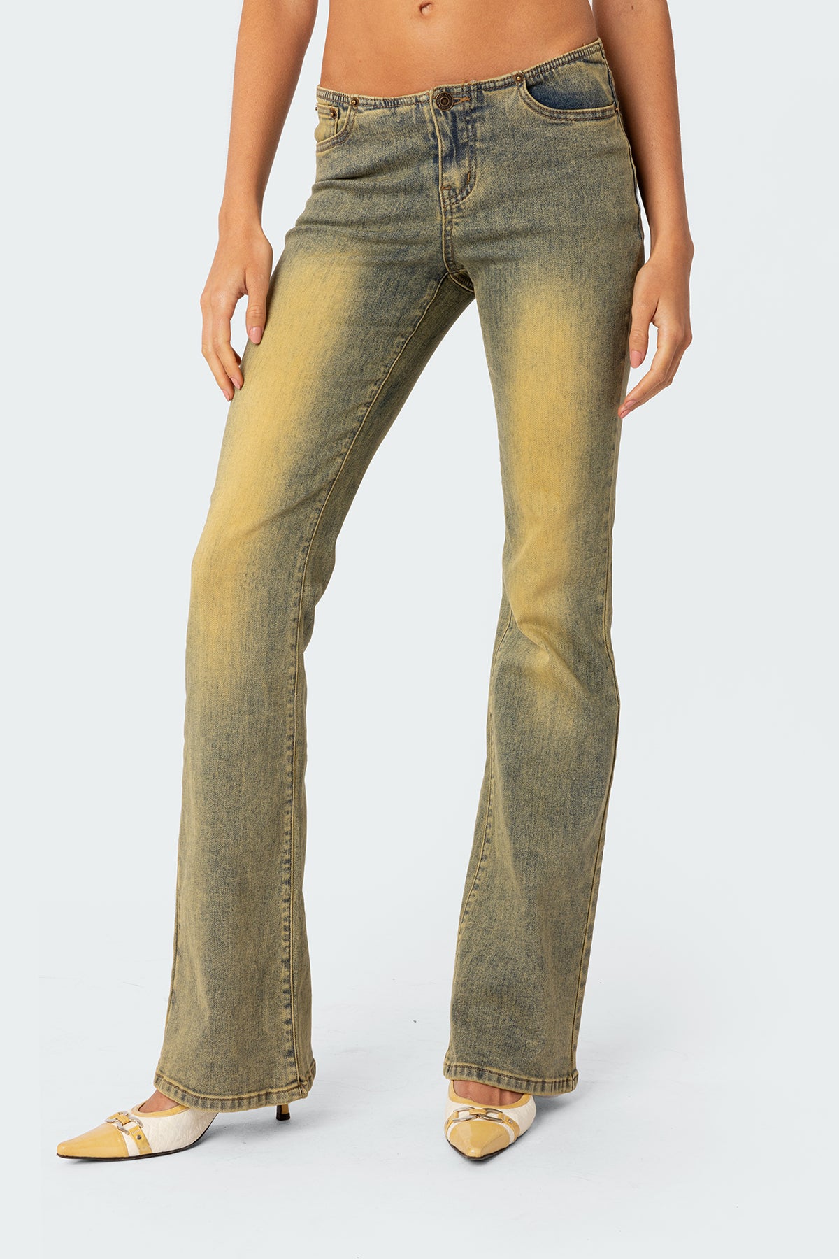Maris Low Rise Washed Flared Jeans-Milans Time