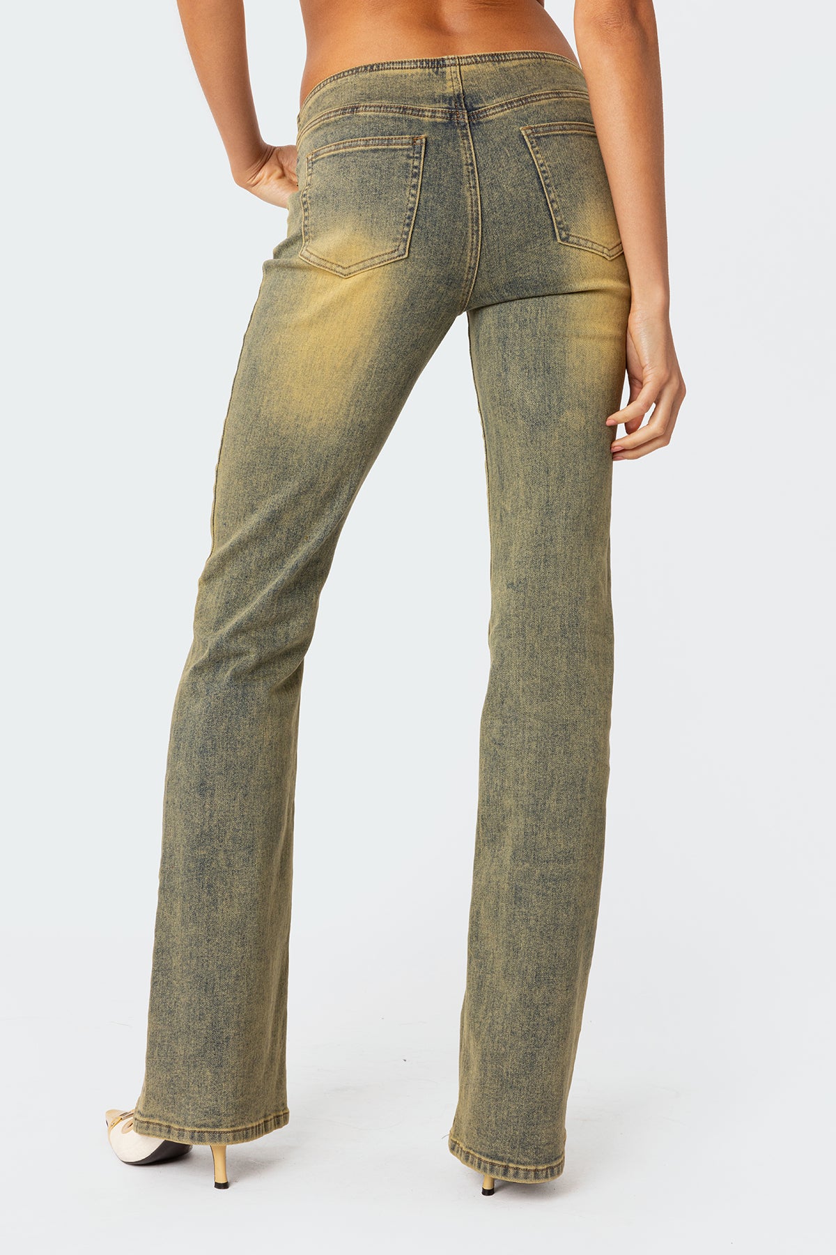 Maris Low Rise Washed Flared Jeans-Milans Time