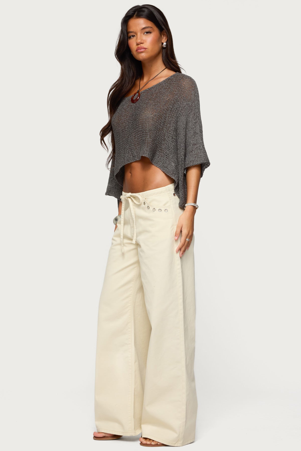 Laline Oversized Knit Crop Top-Milans Time