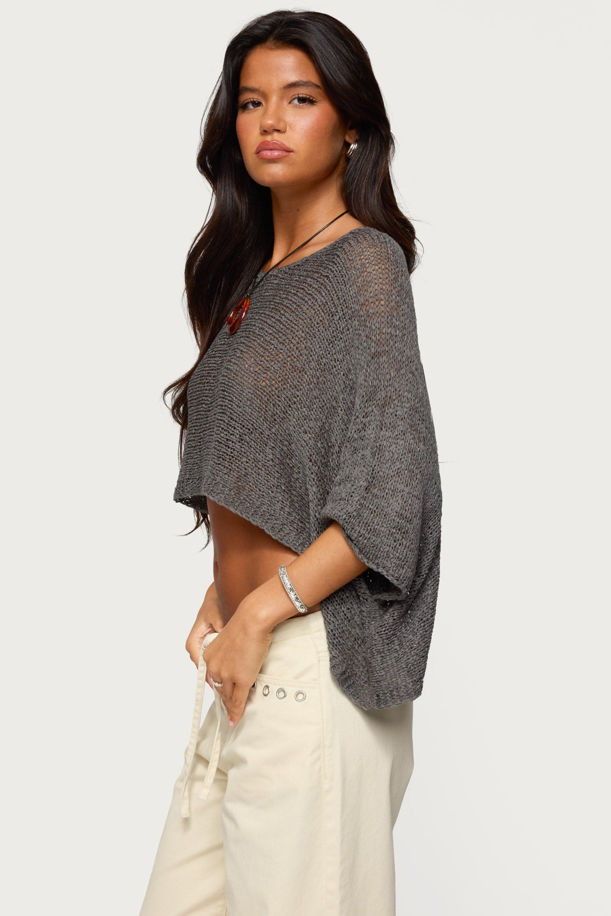 Laline Oversized Knit Crop Top-Milans Time