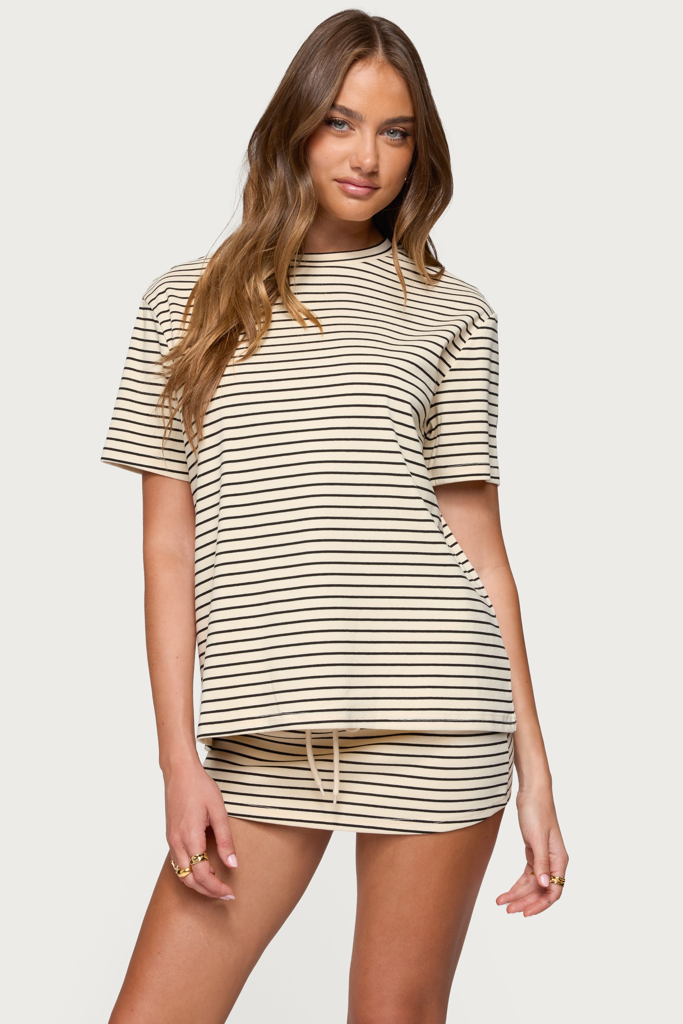 Brena Striped Oversized T Shirt-Milans Time
