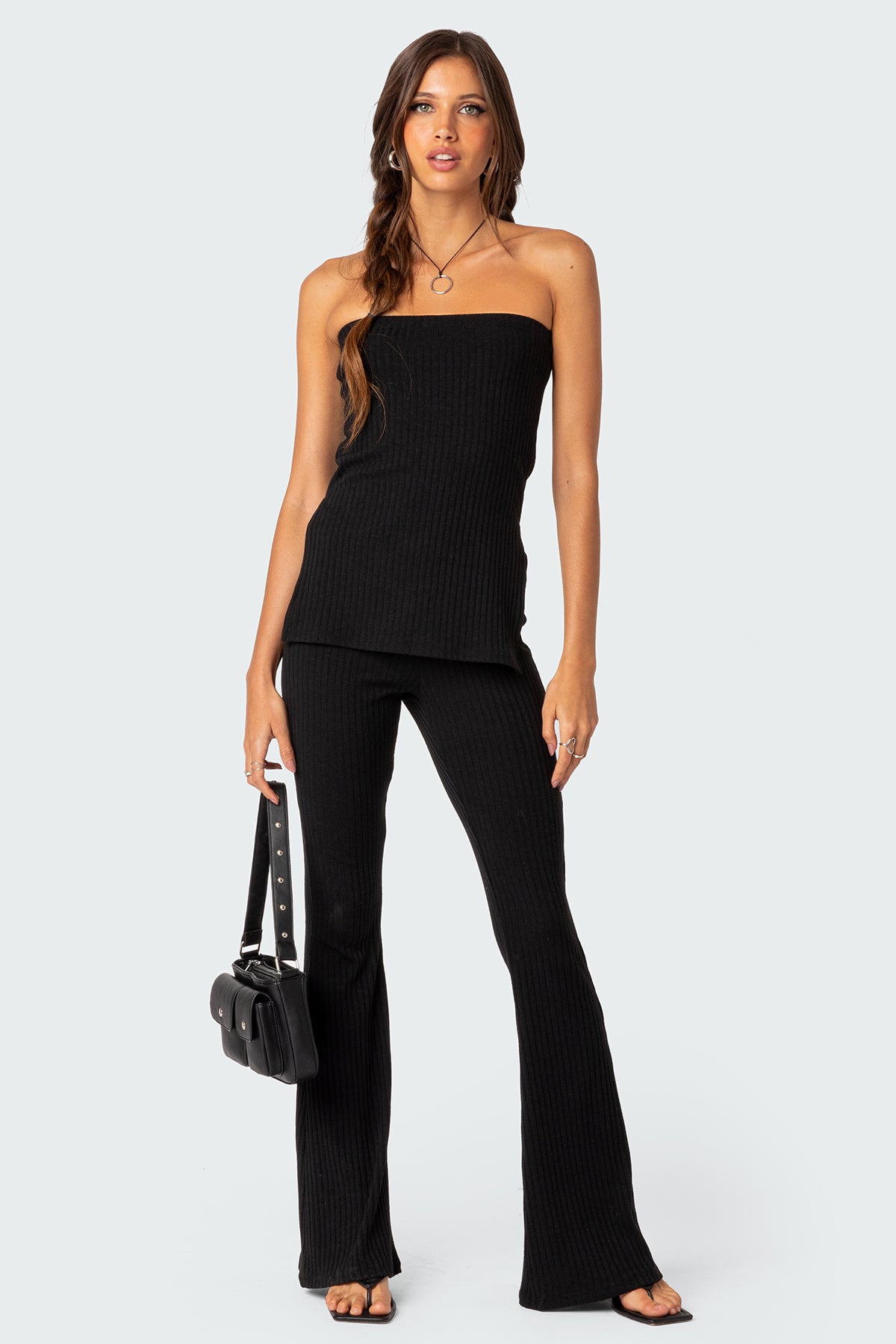 Dekota Slit Ribbed Top-Milans Time