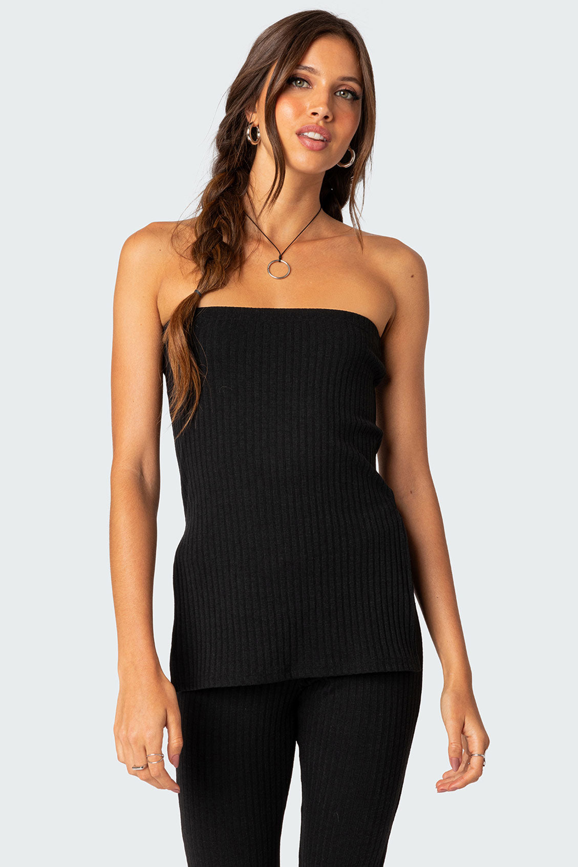 Dekota Slit Ribbed Top-Milans Time