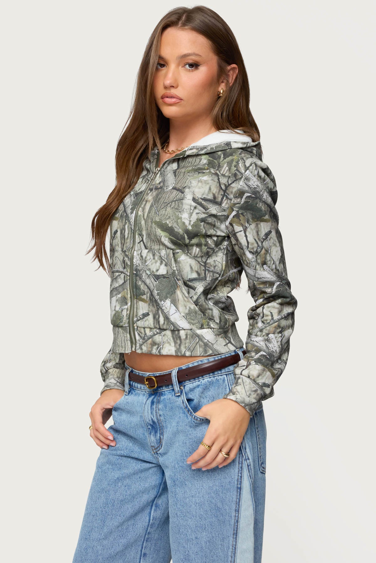 Tayler Camo Zip Up Hoodie-Milans Time