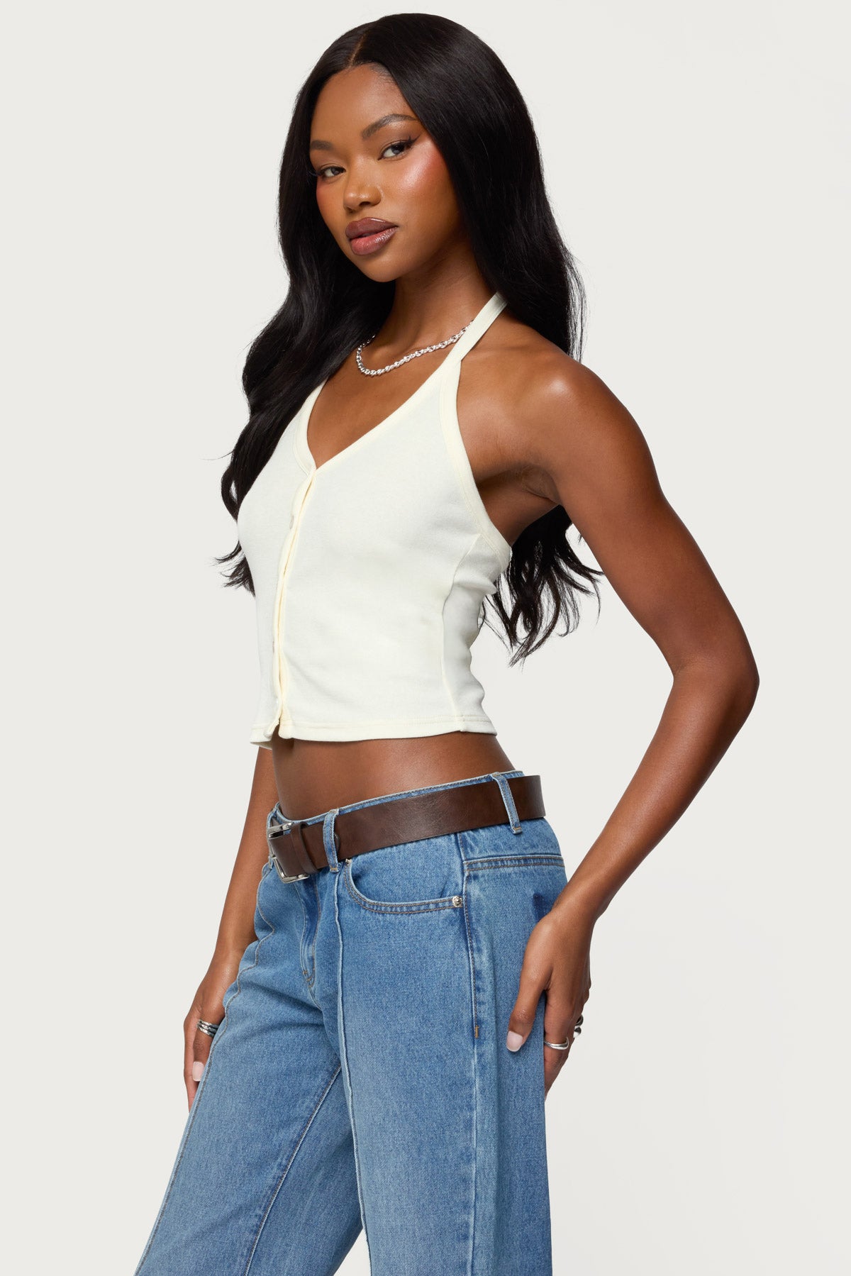 Cardigan & Halter Two Piece Knit Top-Milans Time