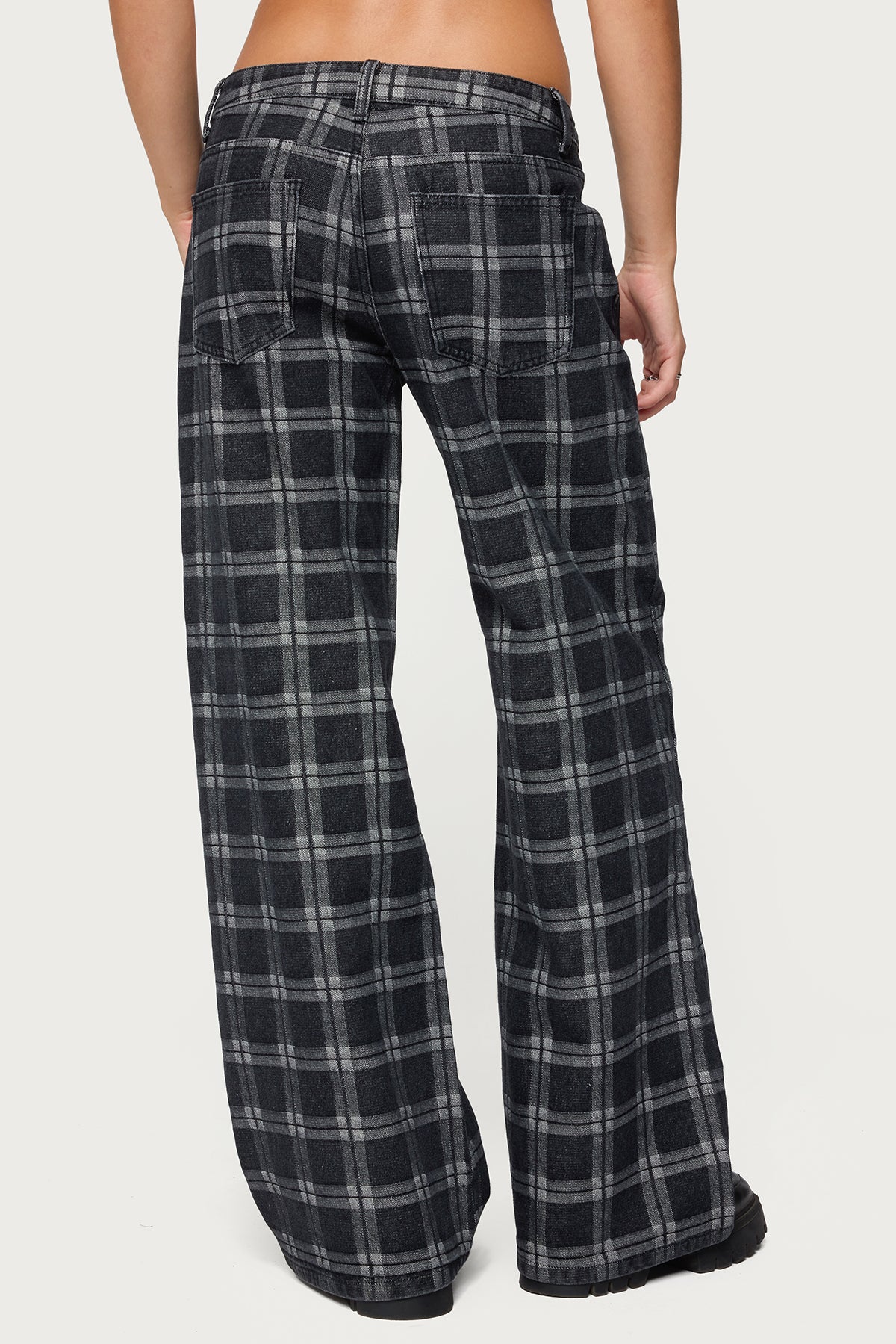 Kailani Plaid Low Rise Baggy Jeans-Milans Time