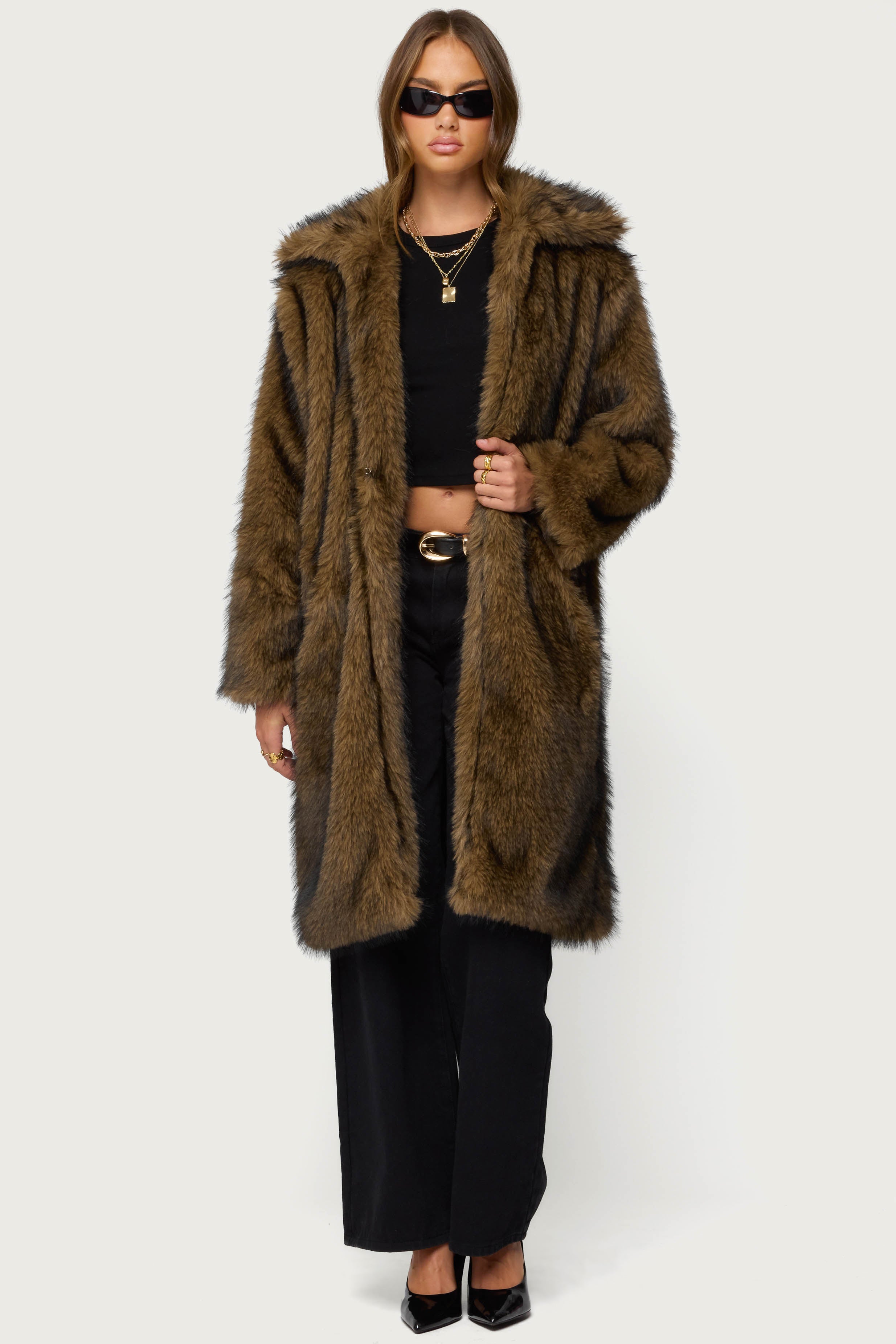 Saphira Oversized Faux Fur Maxi Coat-Milans Time