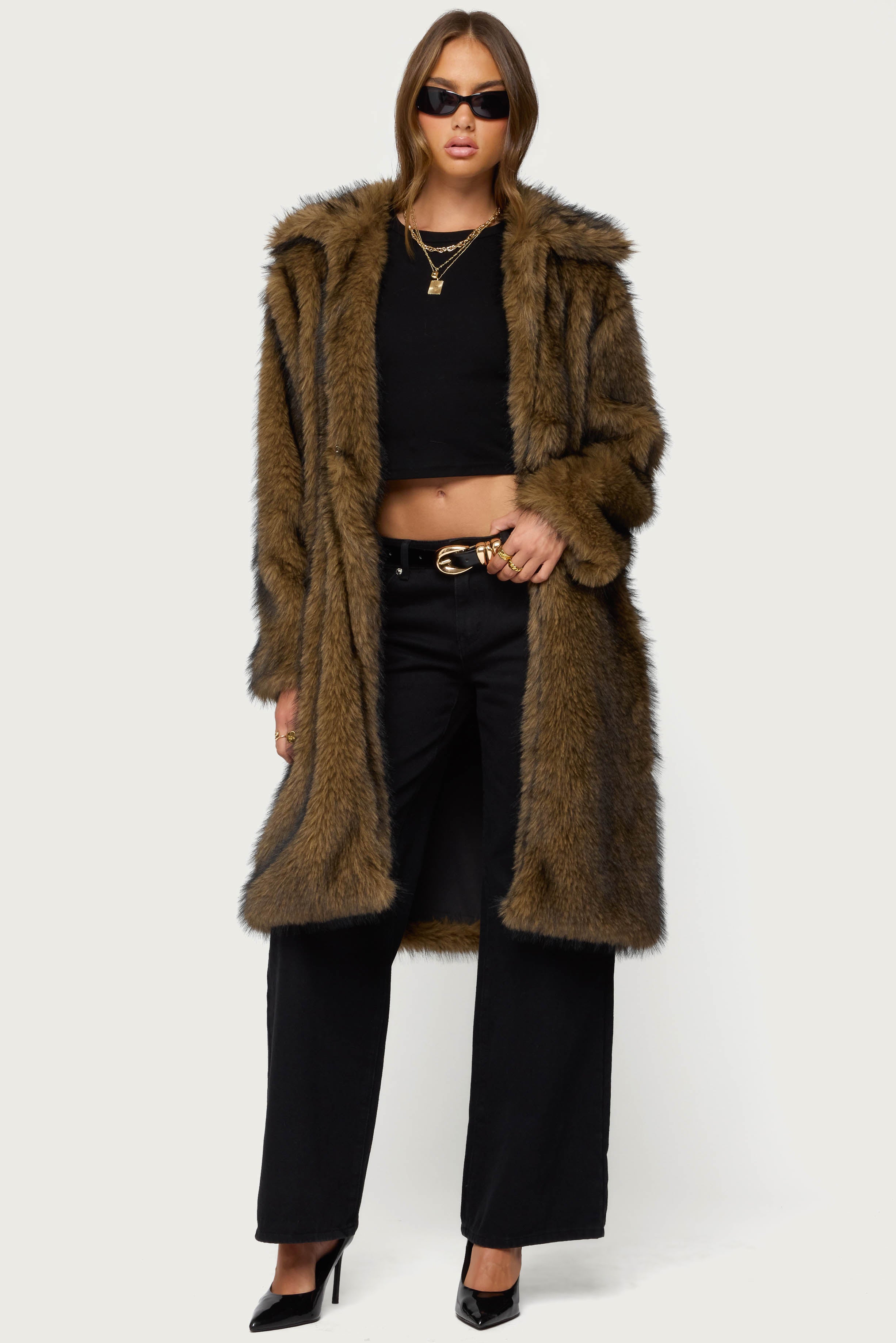 Saphira Oversized Faux Fur Maxi Coat-Milans Time