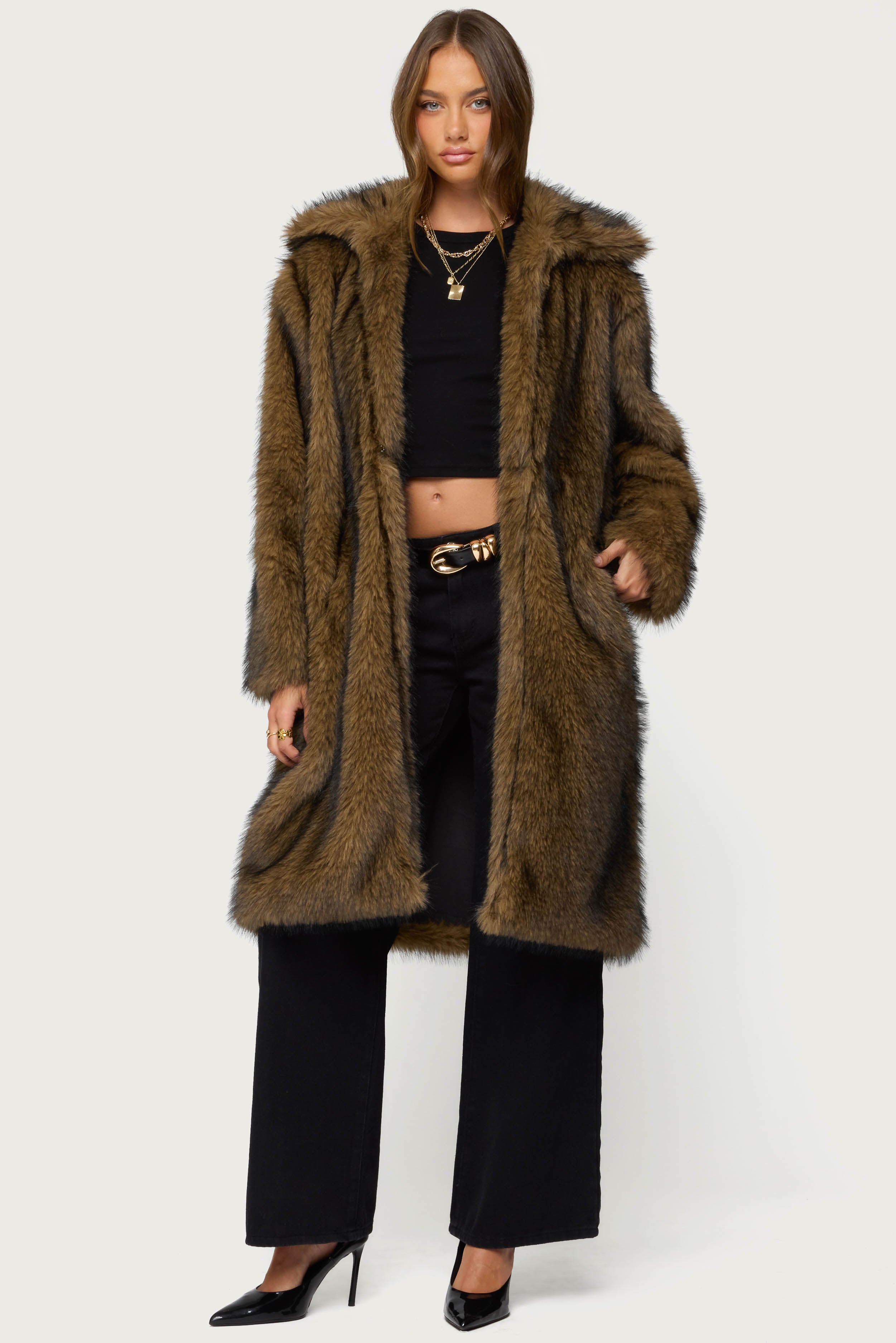 Saphira Oversized Faux Fur Maxi Coat-Milans Time