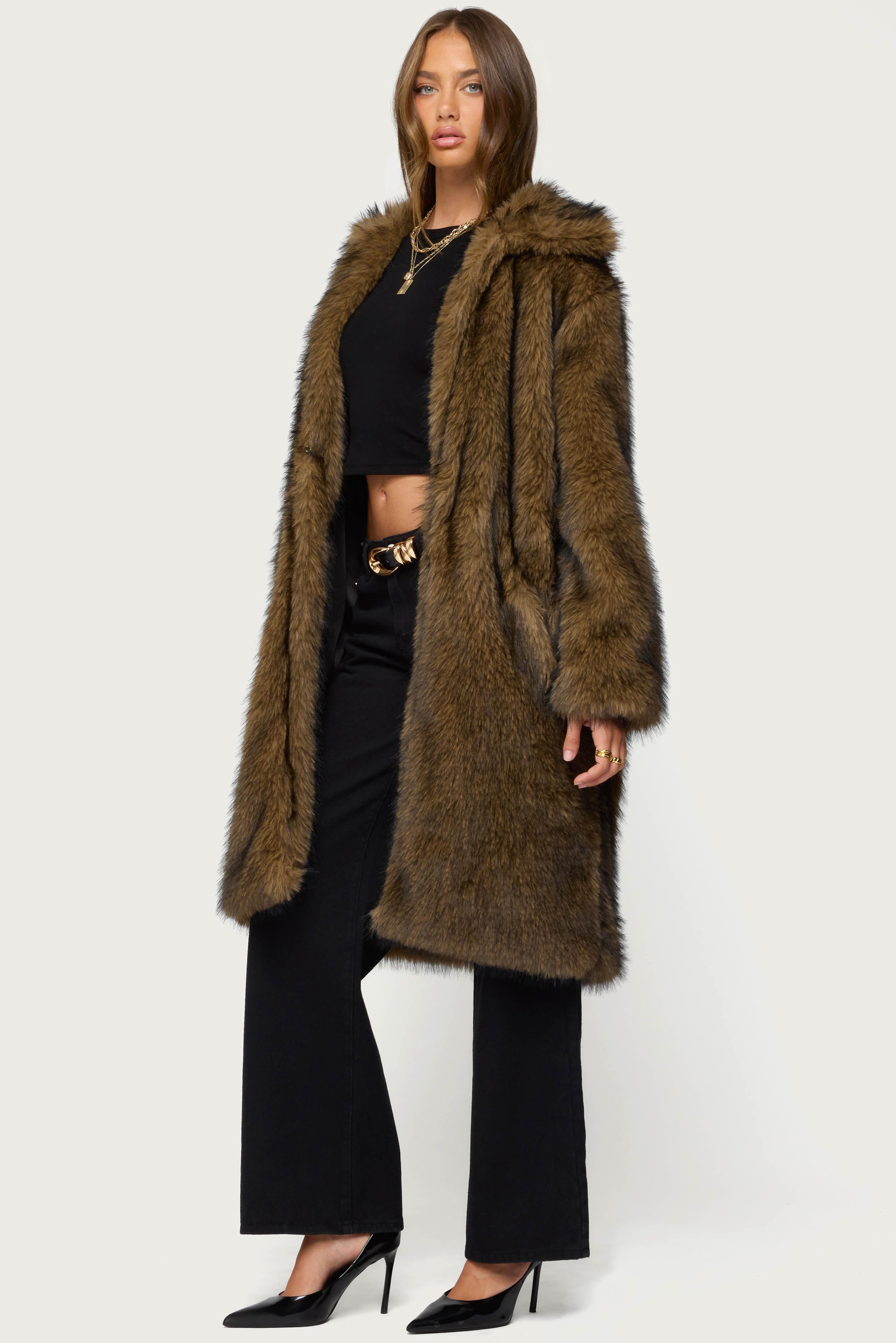 Saphira Oversized Faux Fur Maxi Coat-Milans Time
