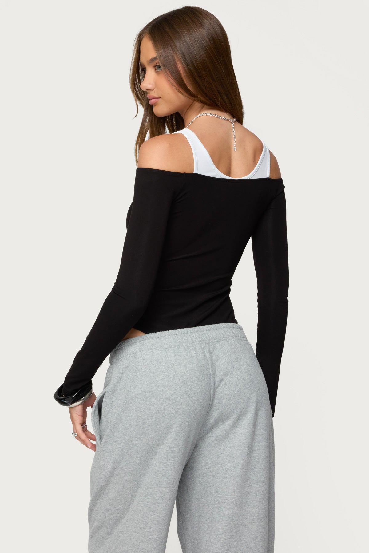 Layered Ribbed Off Shoulder Bodysuit-Milans Time