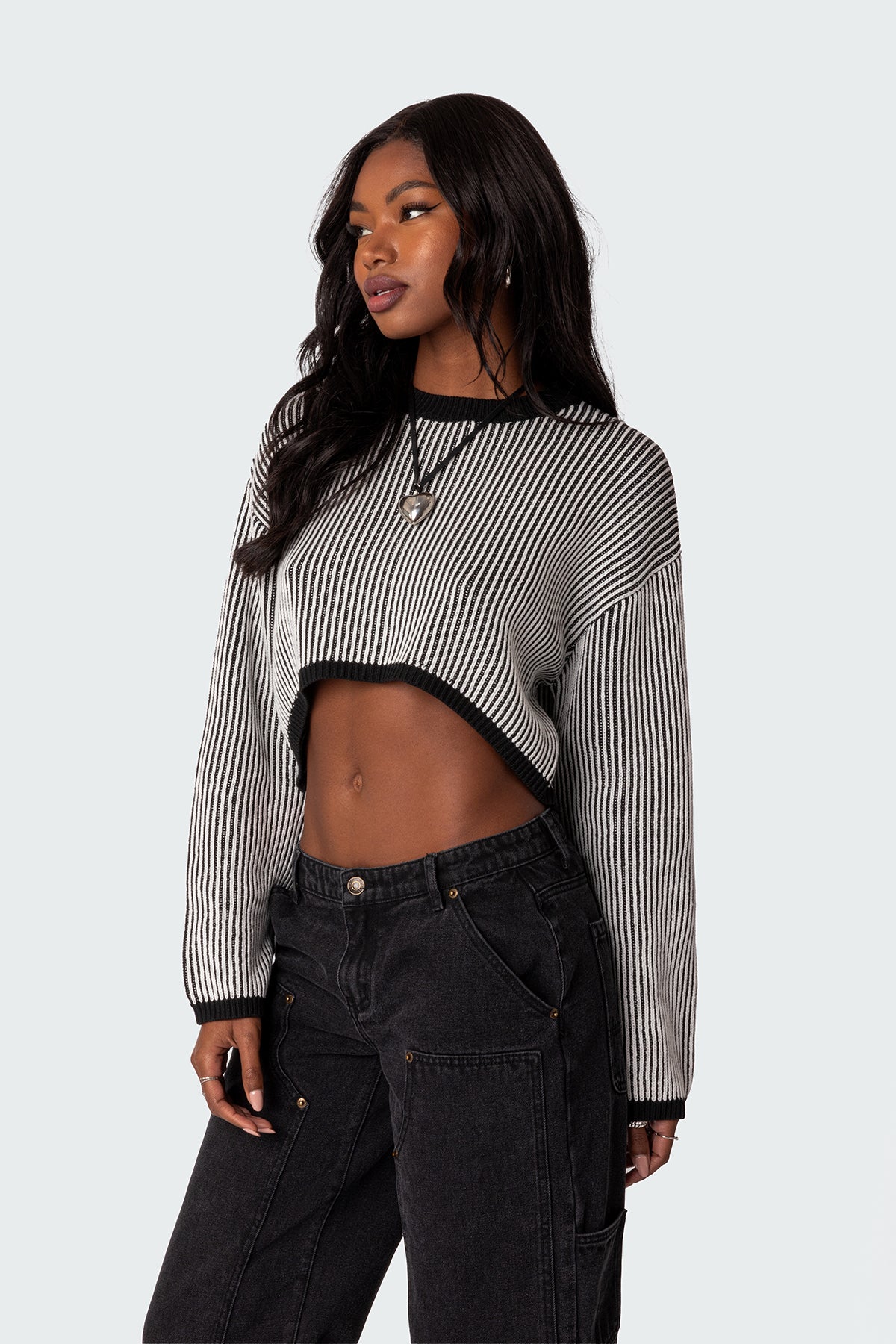 Gwenyth Textured Cropped Sweater-Milans Time
