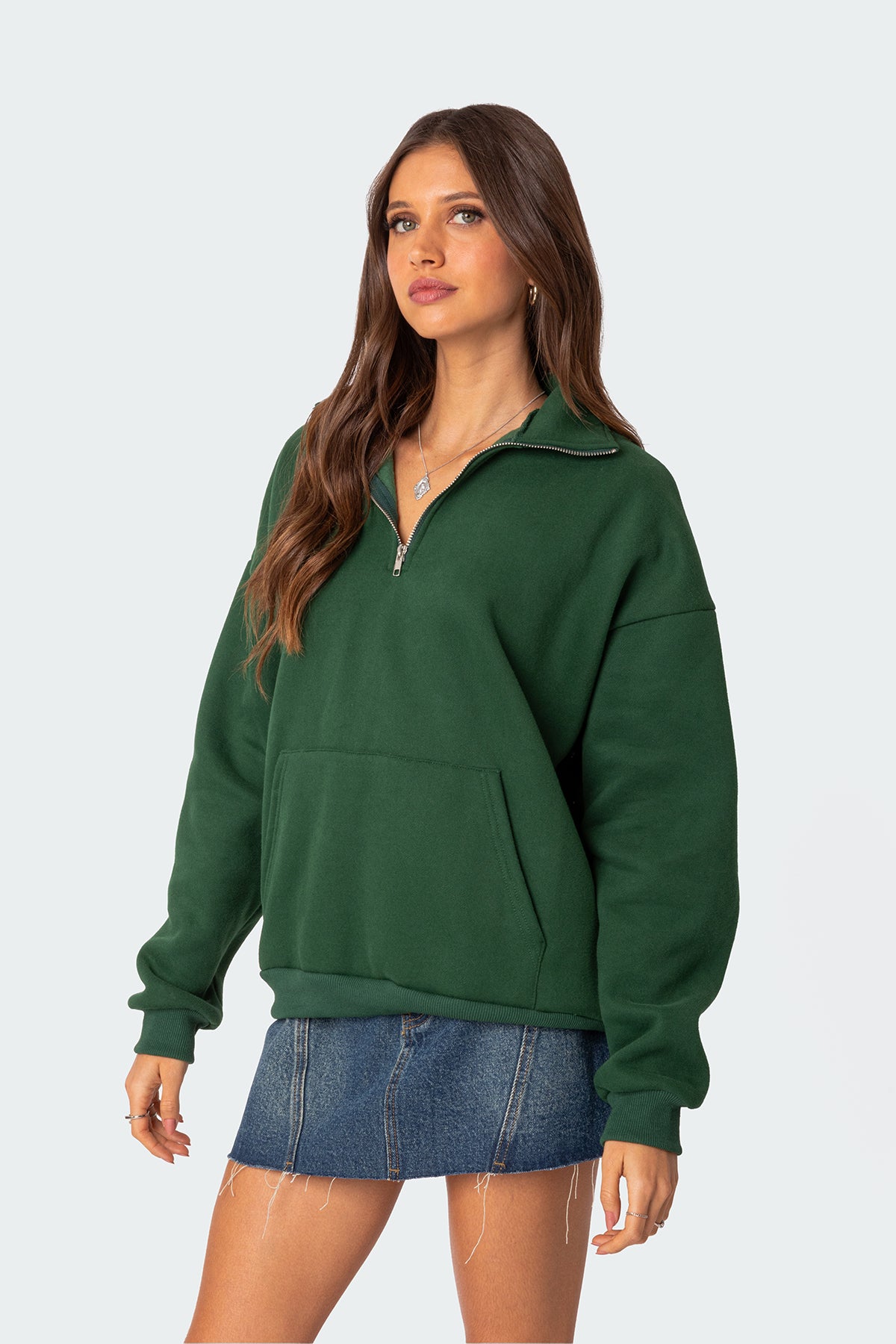 Oversized Quarter Zip Sweatshirt-Milans Time