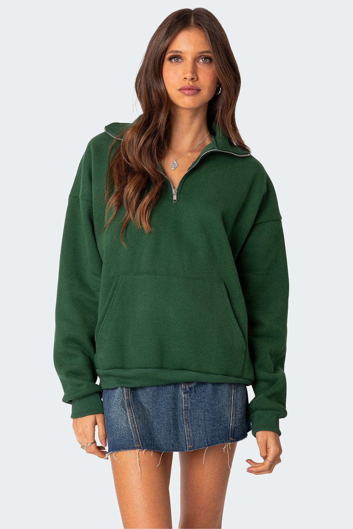 Oversized Quarter Zip Sweatshirt-Milans Time