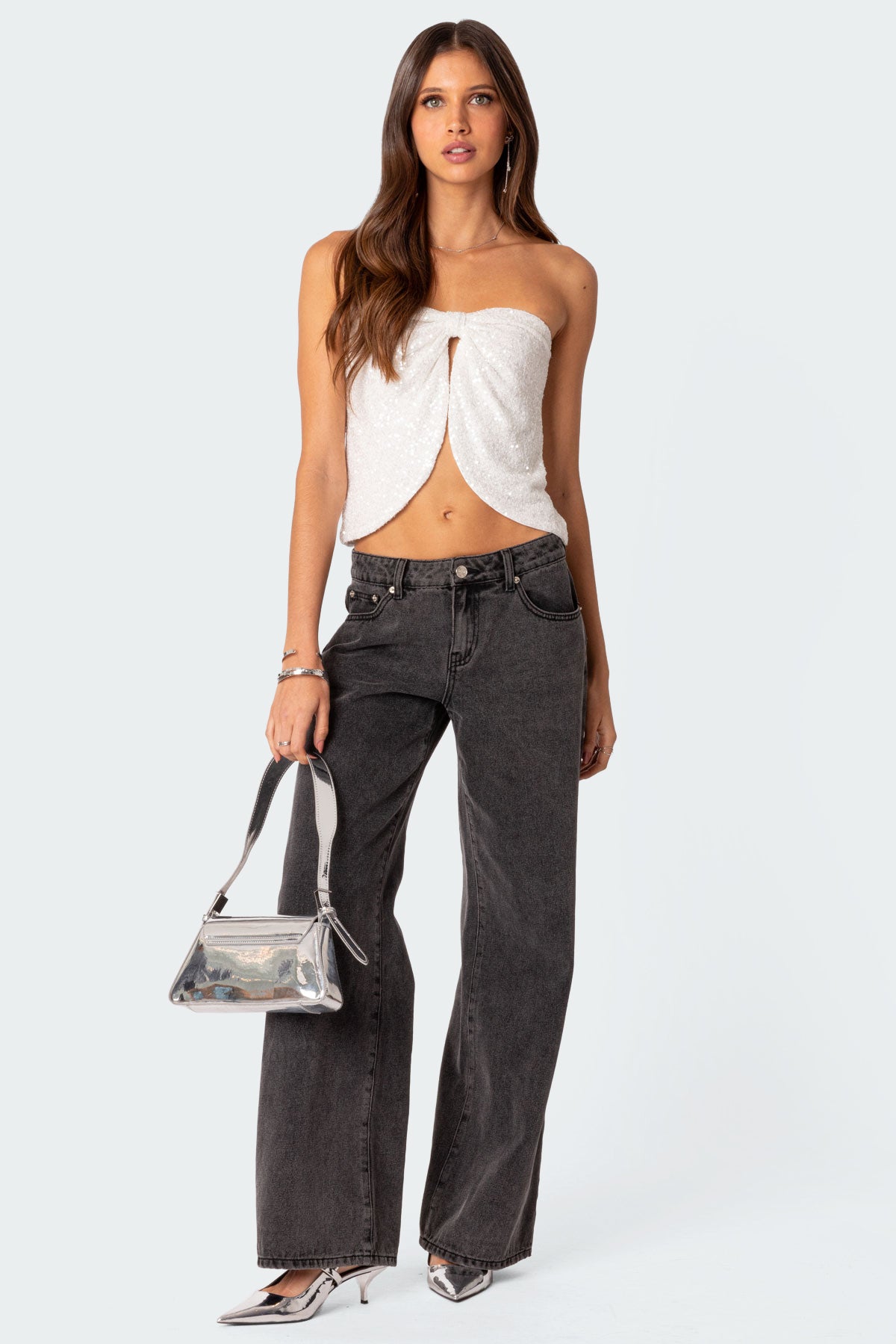 Siren Sequin Split Front Top-Milans Time