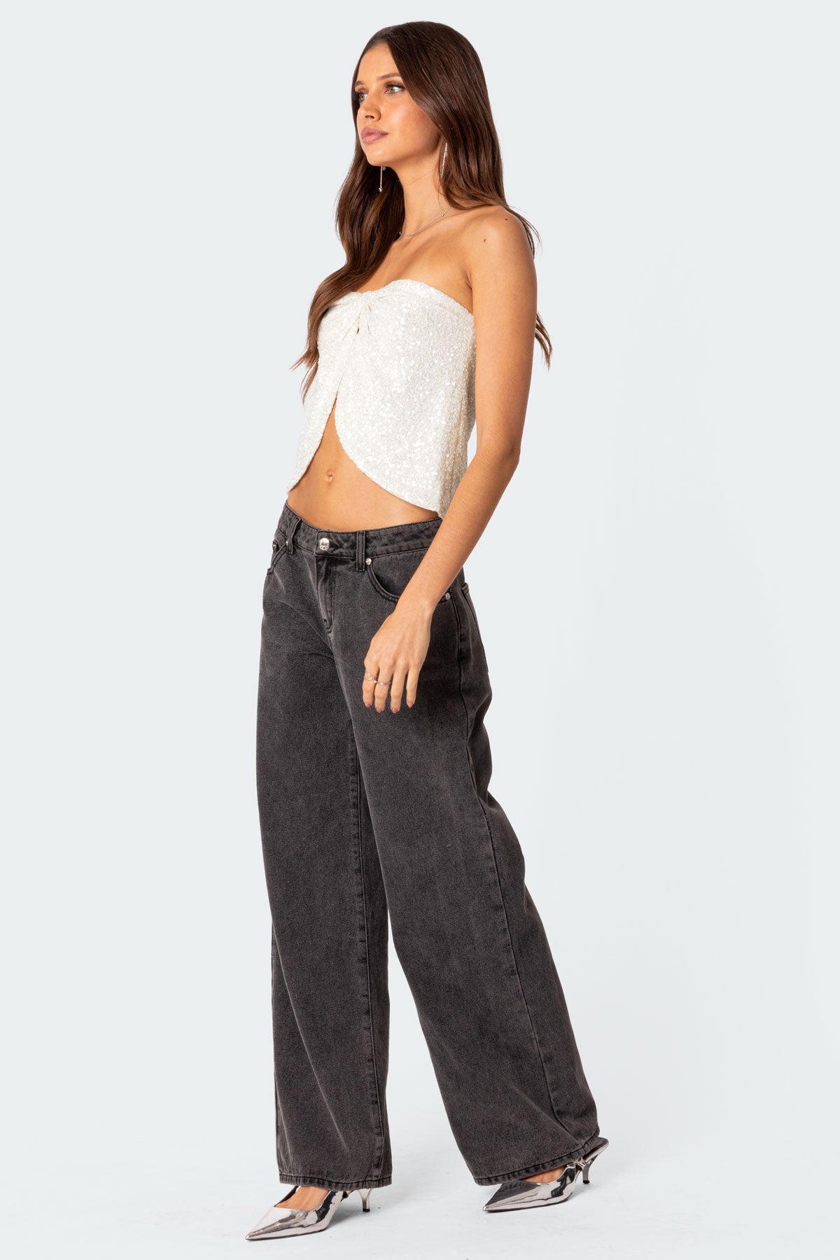 Siren Sequin Split Front Top-Milans Time