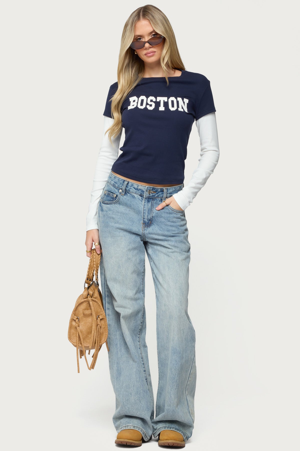 Boston Layered Long Sleeve T Shirt-Milans Time
