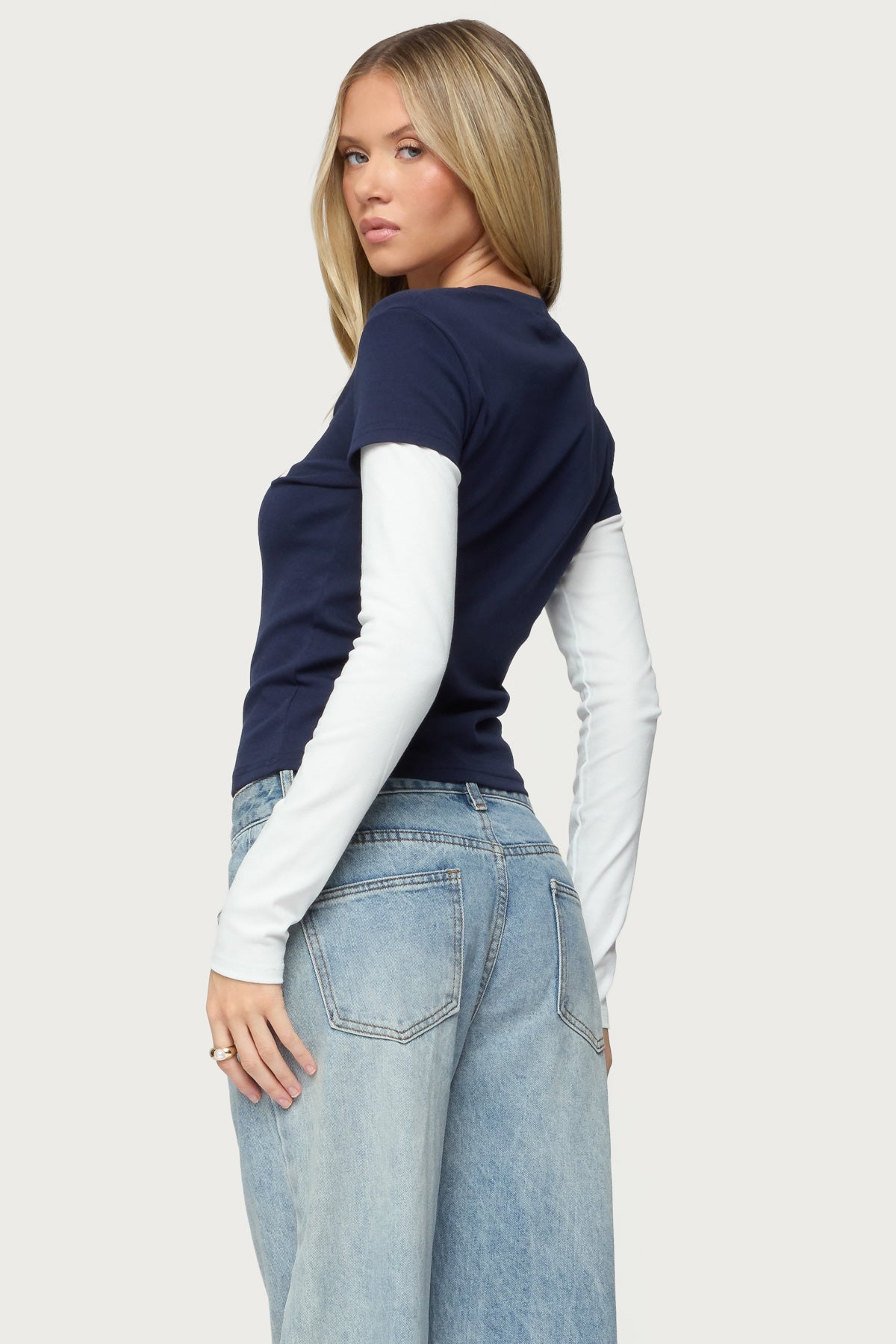 Boston Layered Long Sleeve T Shirt-Milans Time