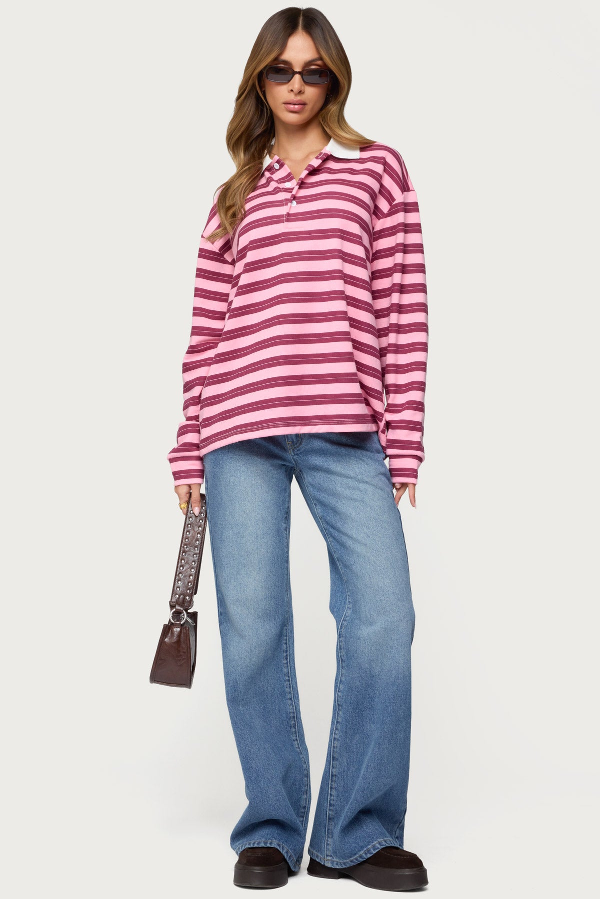 Maureen Striped Polo Sweatshirt-Milans Time