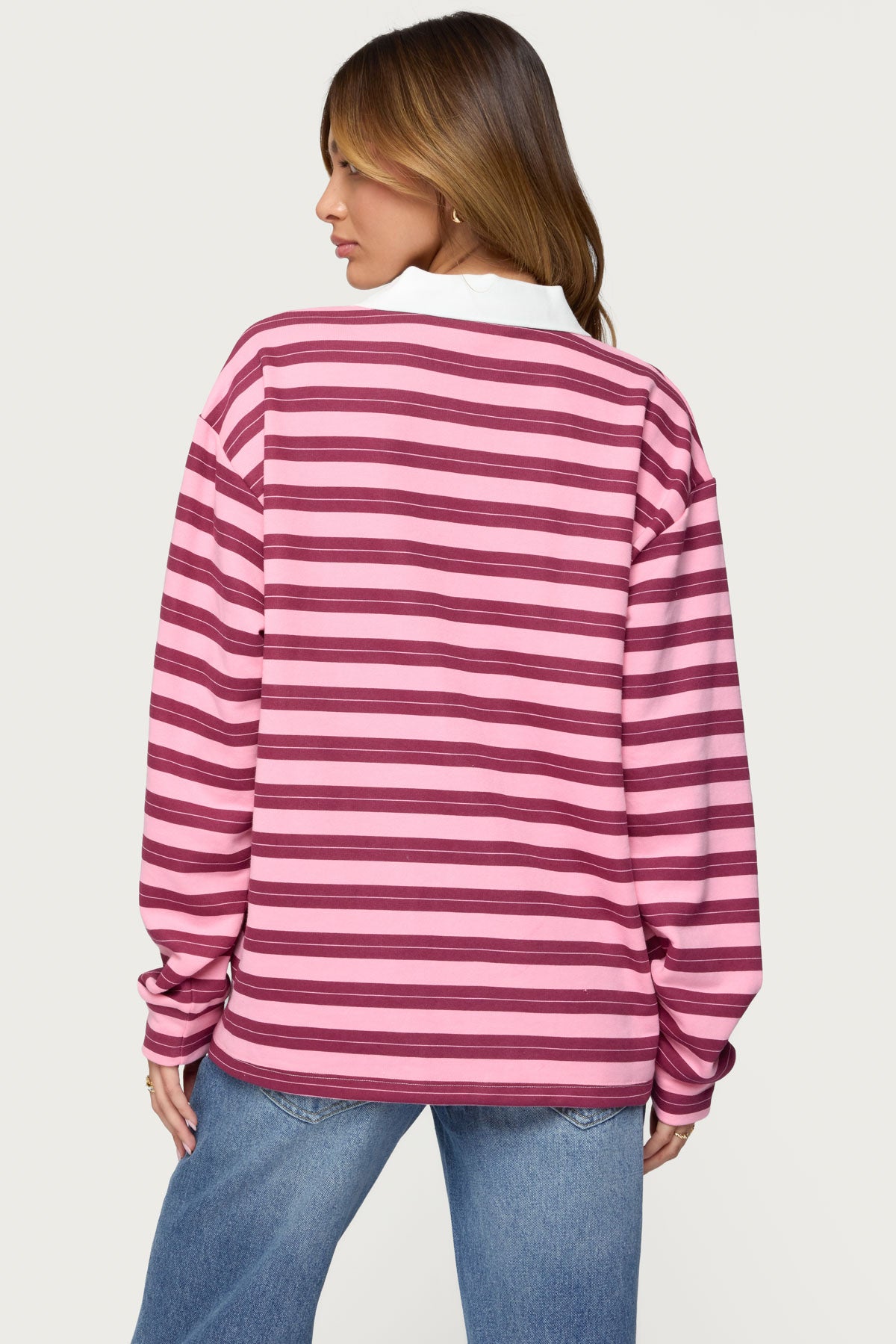Maureen Striped Polo Sweatshirt-Milans Time