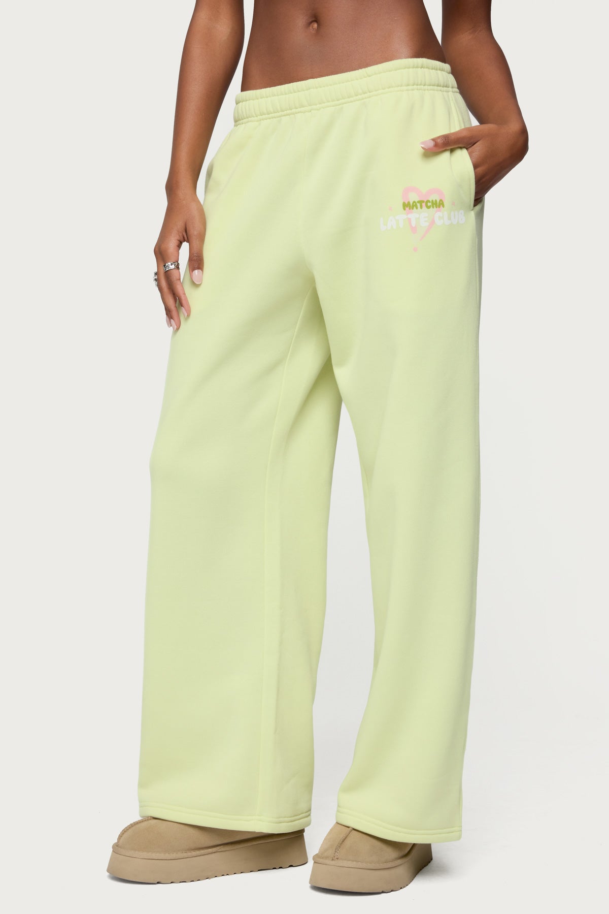 Matcha Lover Straight Leg Sweatpants-Milans Time