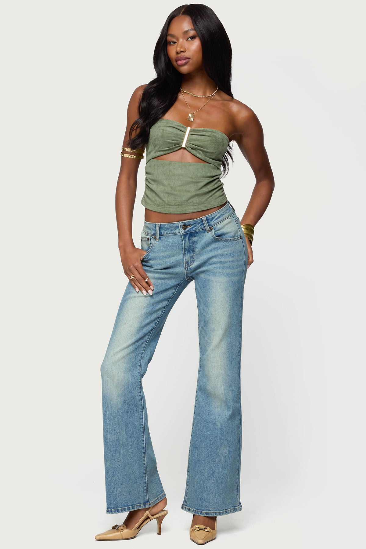 Jenni Washed Low Rise Flared Jeans-Milans Time