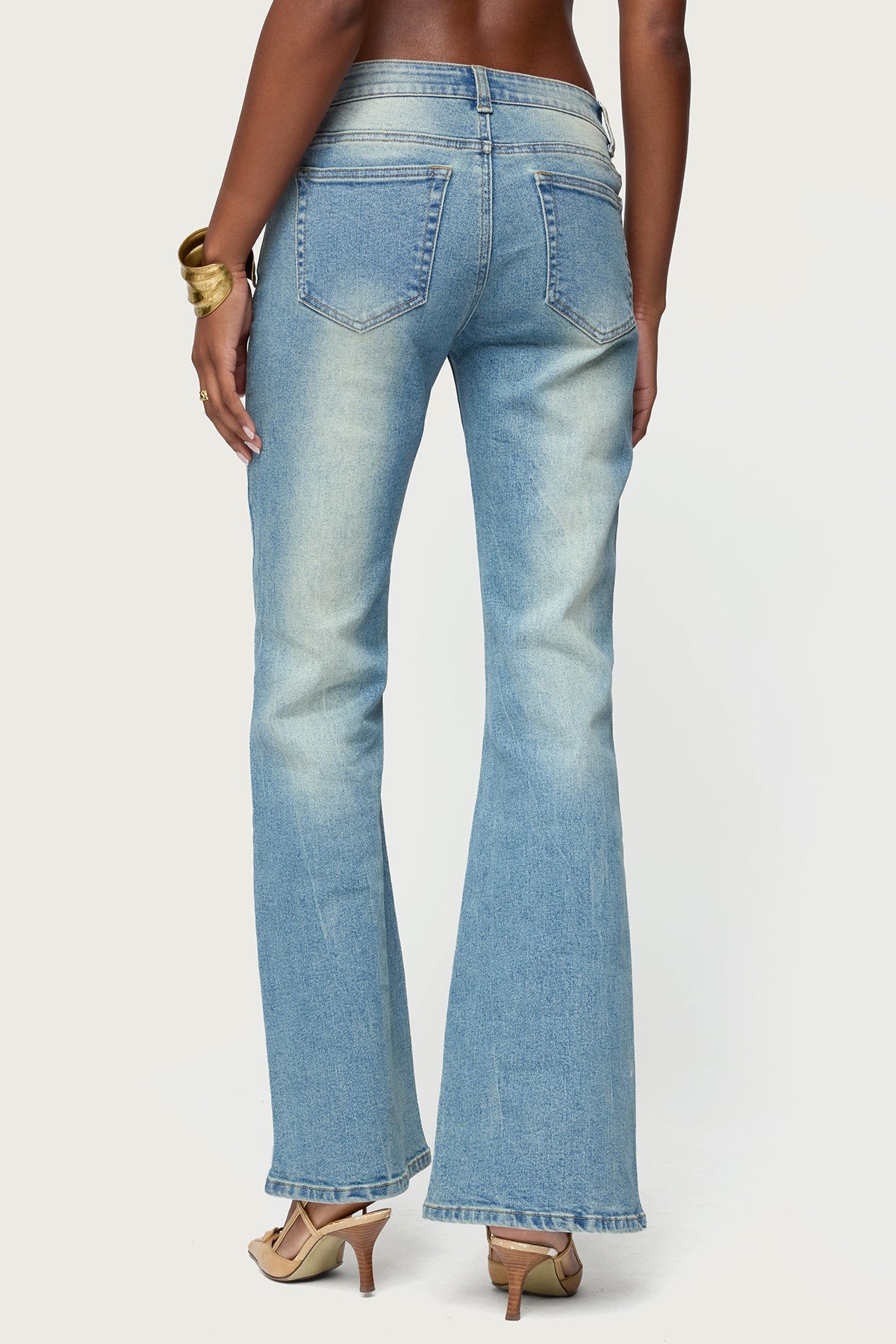 Jenni Washed Low Rise Flared Jeans-Milans Time