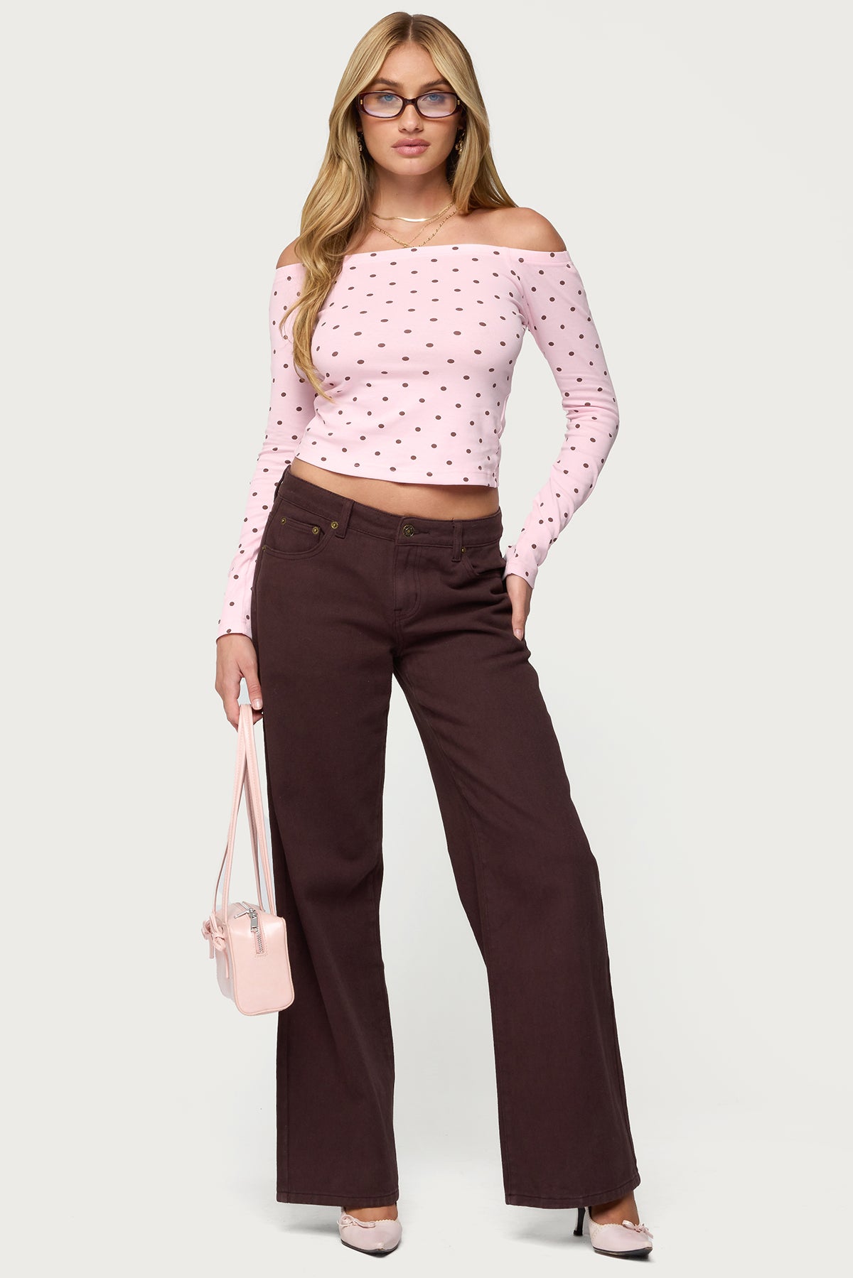 Leandra Off Shoulder Polka Dot Top-Milans Time