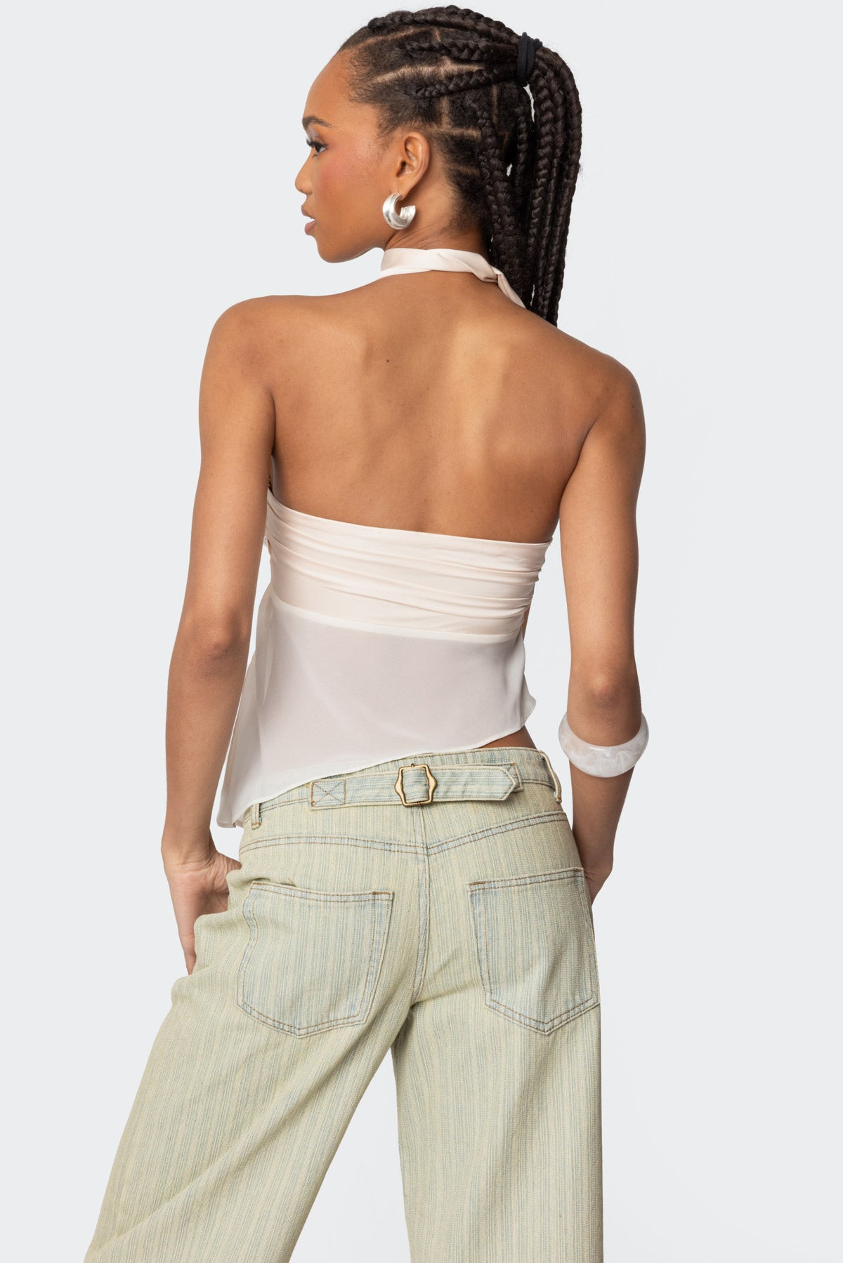 Asymmetric Two Piece Scarf Top-Milans Time