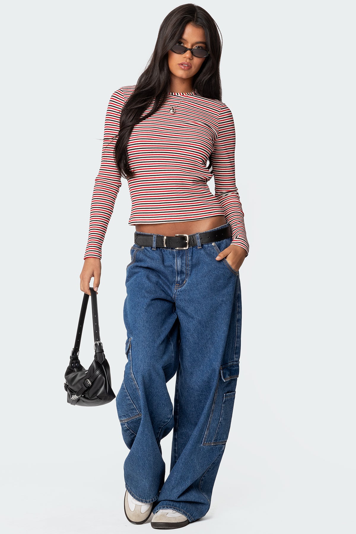 Corina Ribbed Stripey Long Sleeve T Shirt-Milans Time