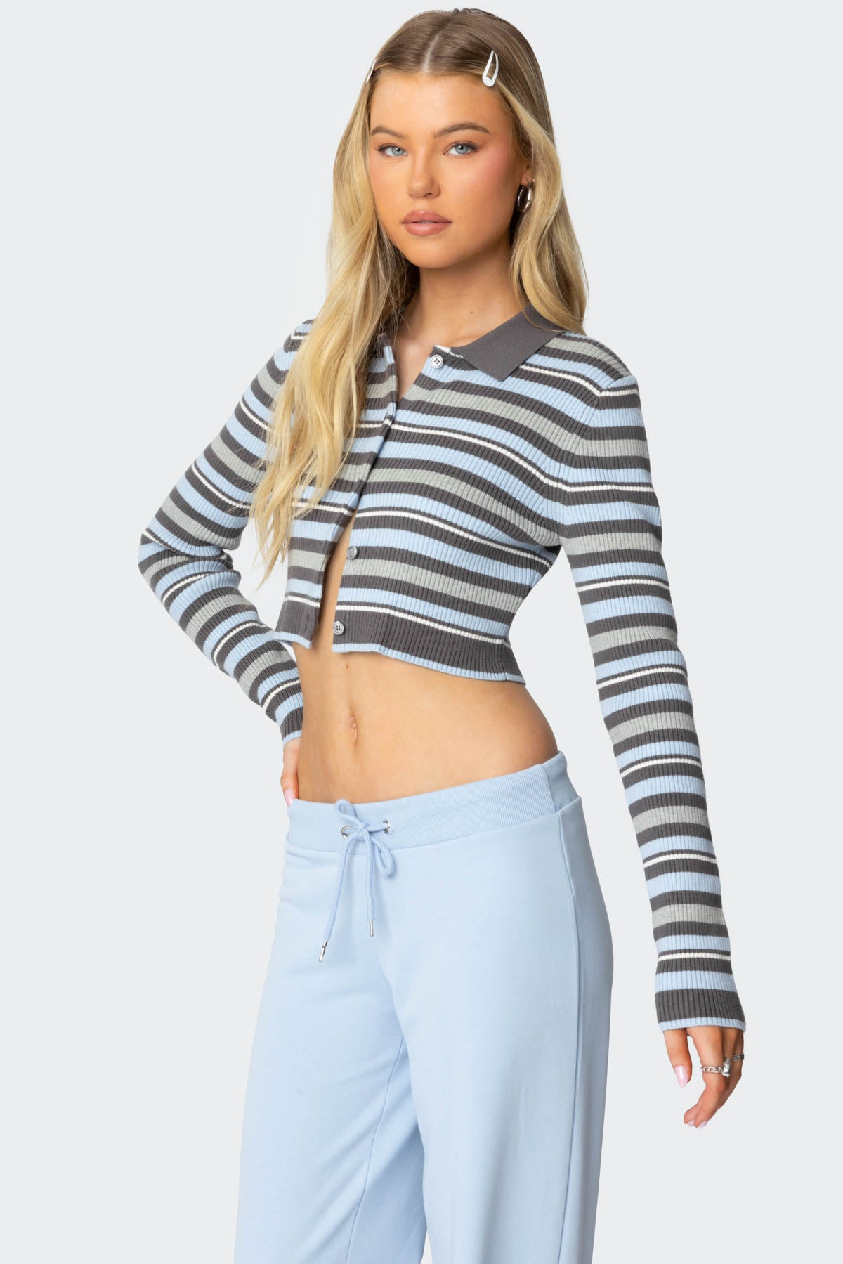 Giulia Stripey Ribbed Knit Top-Milans Time