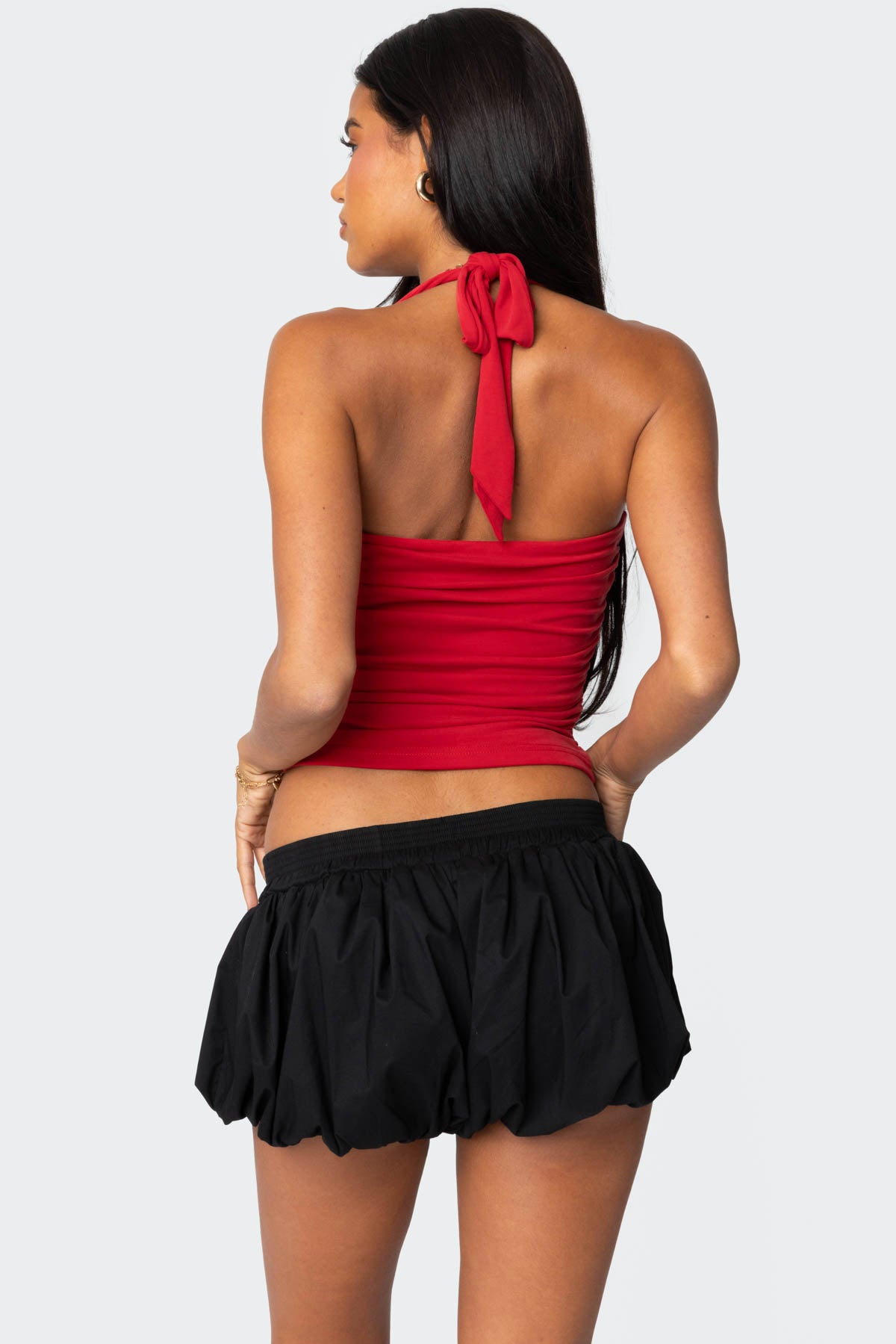 Nyrah Straight Neck Halter Top-Milans Time